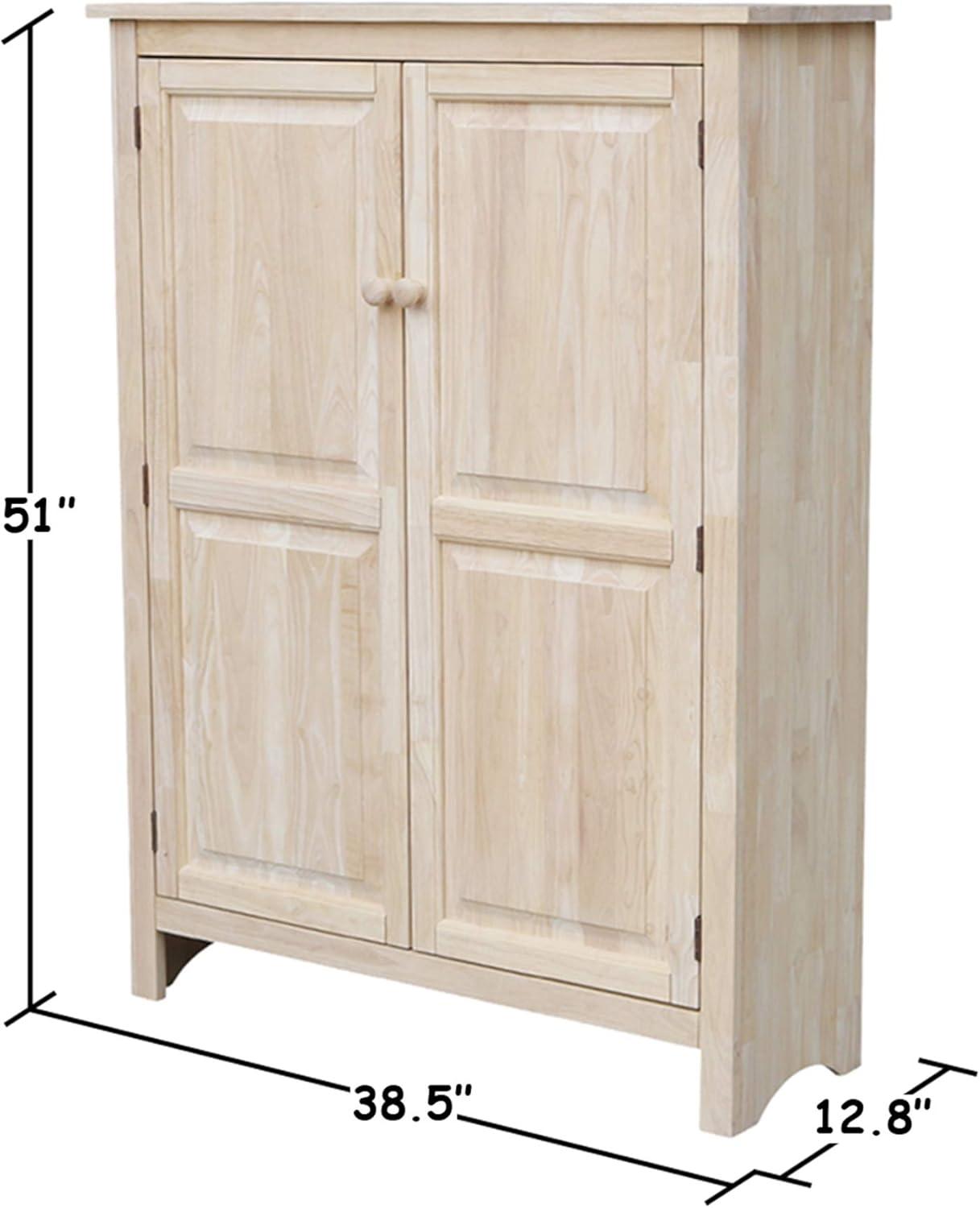 Eco-Friendly Parawood 53" Freestanding Jelly Cupboard with Adjustable Shelving