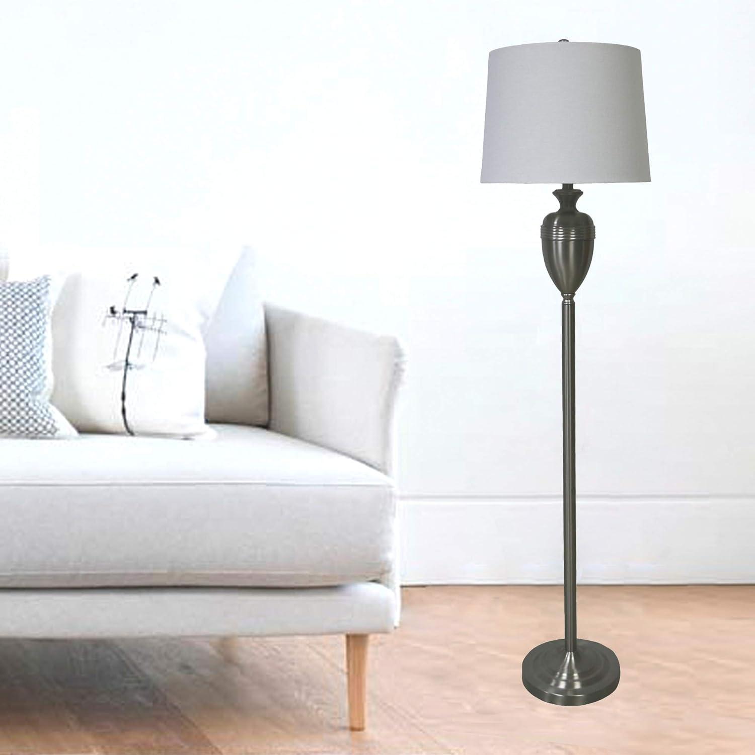 Fangio Lighting 's 1591BS 61in. Brushed Steel Decorative Urn Floor Lamp