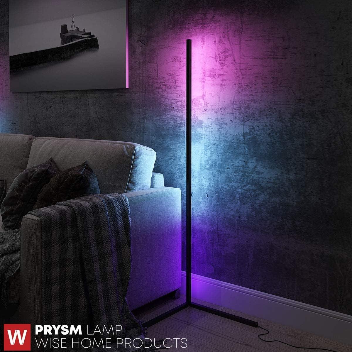 Kids' Modern White and Multicolor LED Corner Floor Lamp