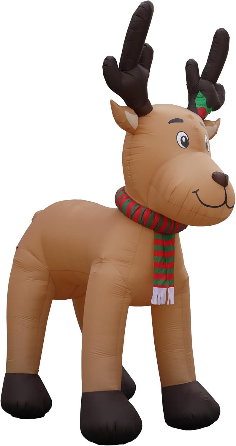 Jumbo 15 Foot Brown Inflatable Reindeer Decoration