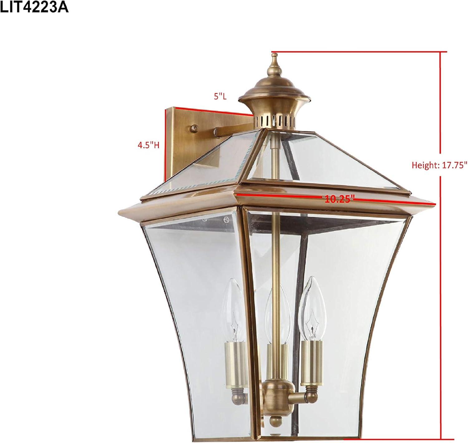 Virginia Brass 17.75" Triple Light Outdoor Wall Sconce