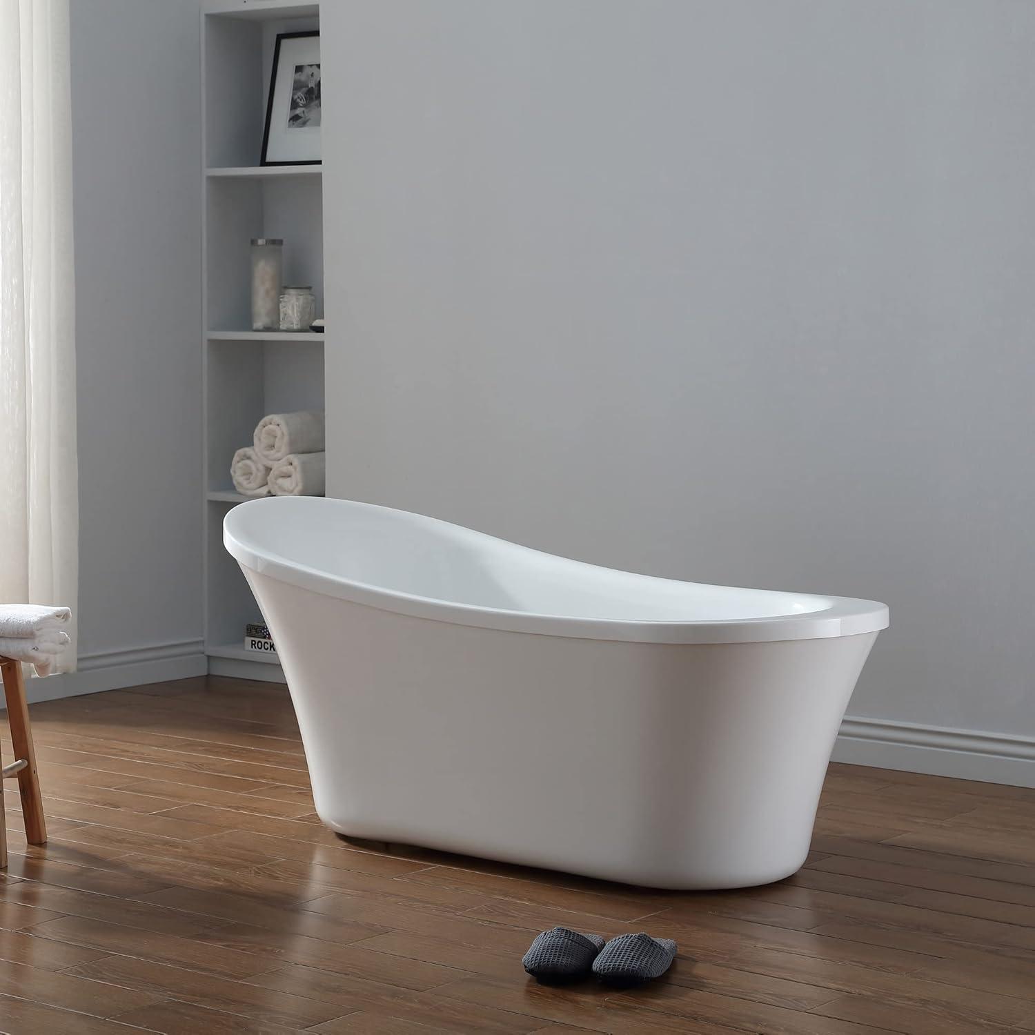 Ruby 65'' x 29.13'' Freestanding Soaking Acrylic Bathtub