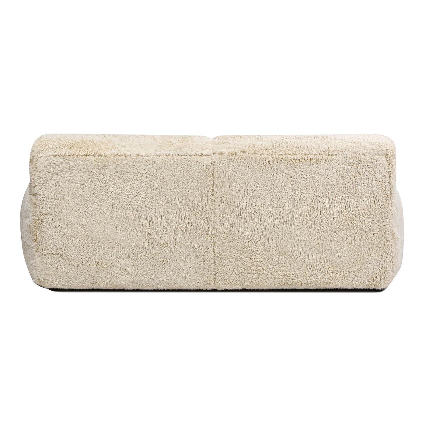 Summit 83" Faux Sheepskin Overstuffed Sofa Cream Beige
