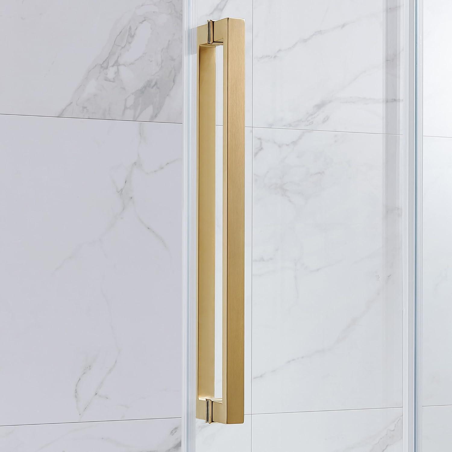 OVE Decors Bel Soft Close Gold 58-in to 60-in x 78.75-in Frameless Sliding Soft Close Shower Door