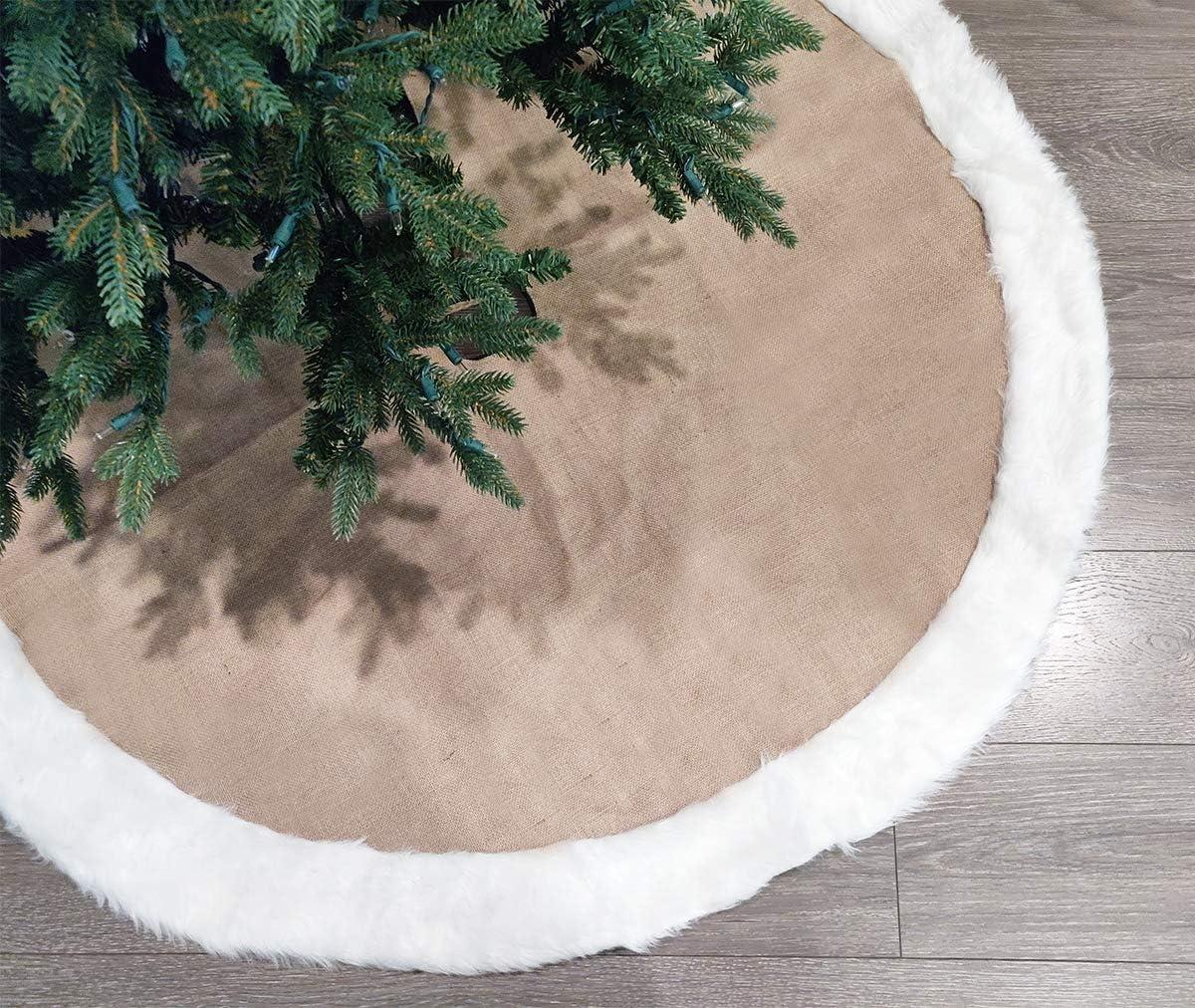 Solid Color Faux Fur Tree Skirt