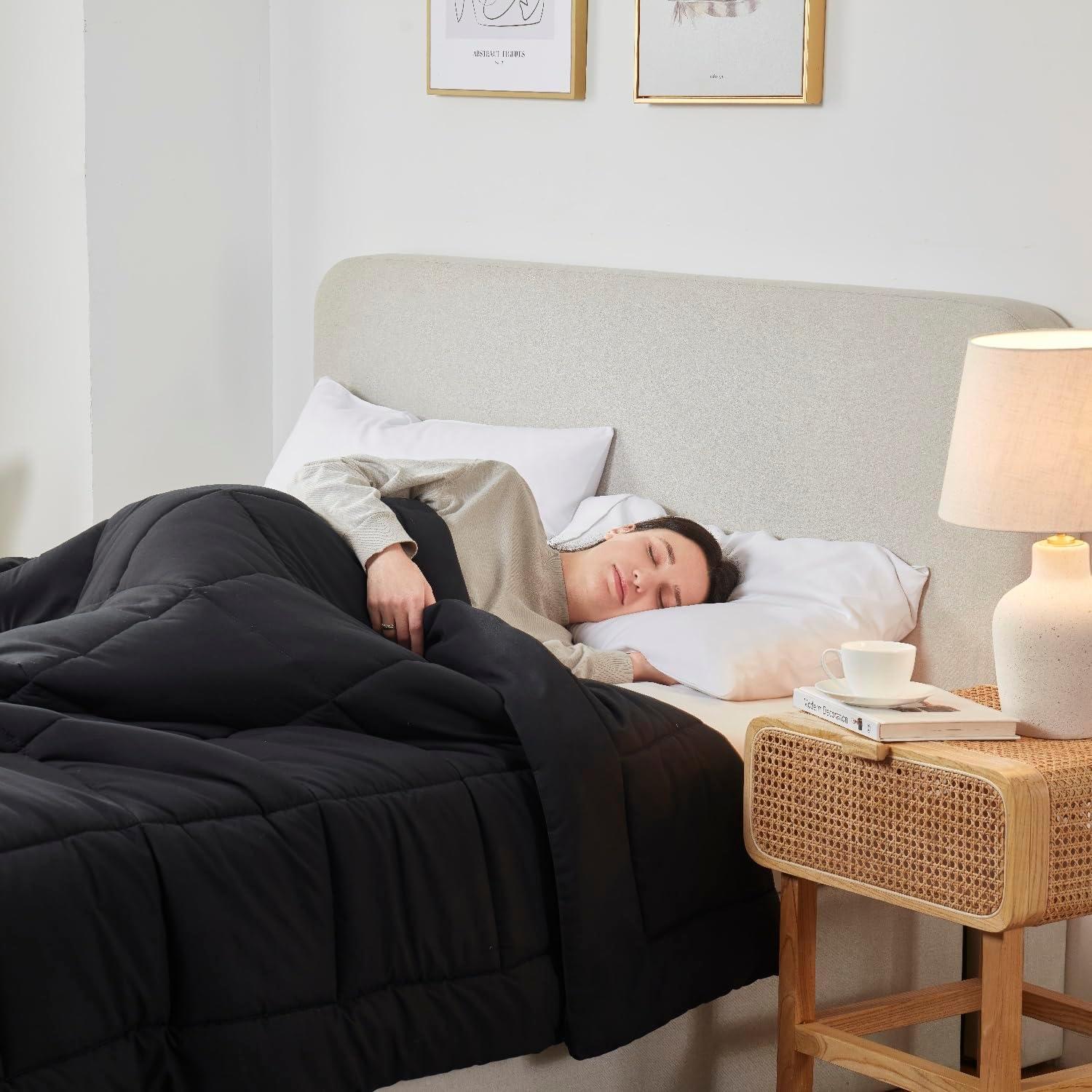 Nestl All Season Solid Lightweight Down Alternative Reversible Comforter