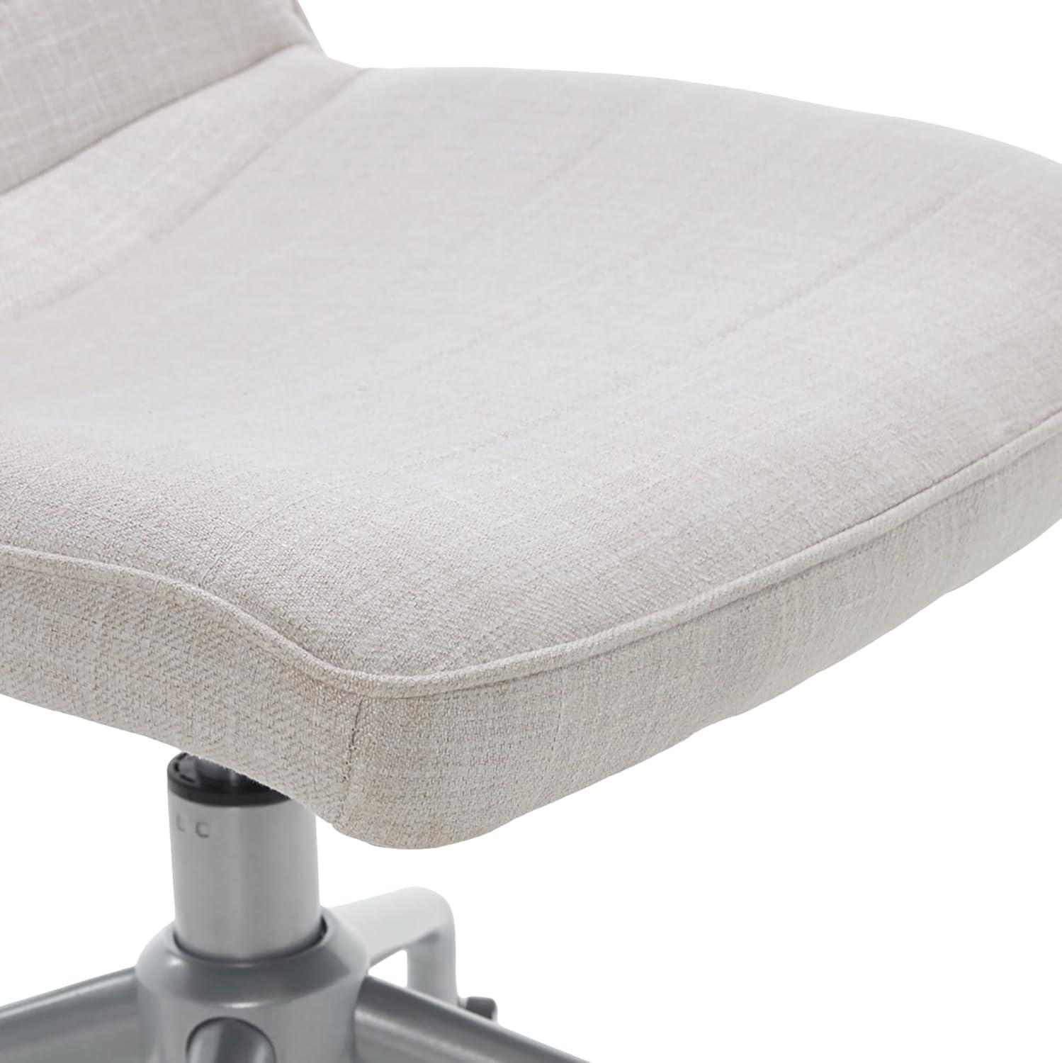 Adelaide Task Chair French Ivory - Adore Decor: Sturdy, Swivel, Adjustable Height, Metal Legs