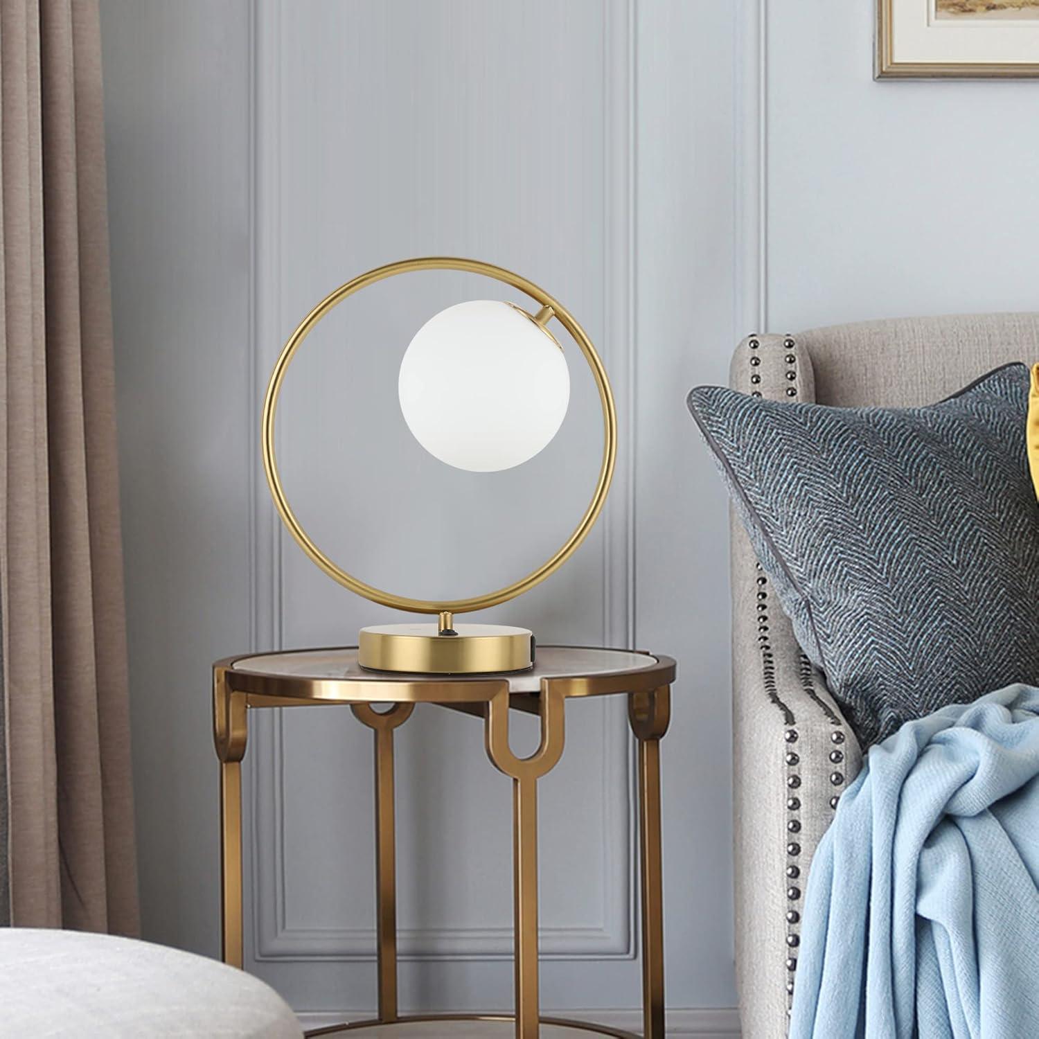 Modern Gold Globe Glass Table Lamp with Touch Control