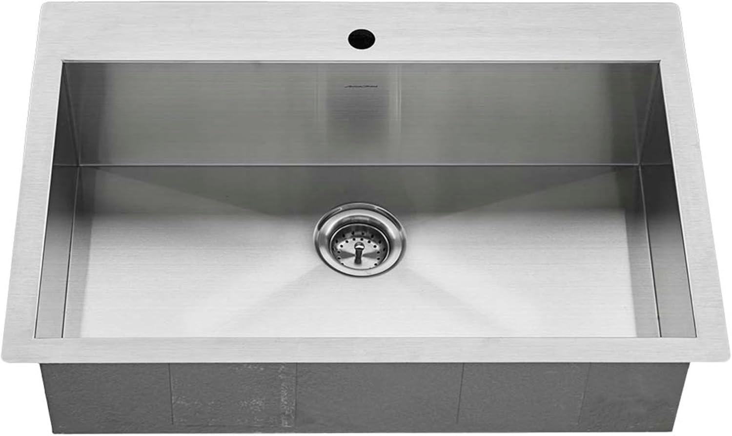 Edgewater 33'' L Drop-In Single Bowl Stainless Steel Kitchen Sink