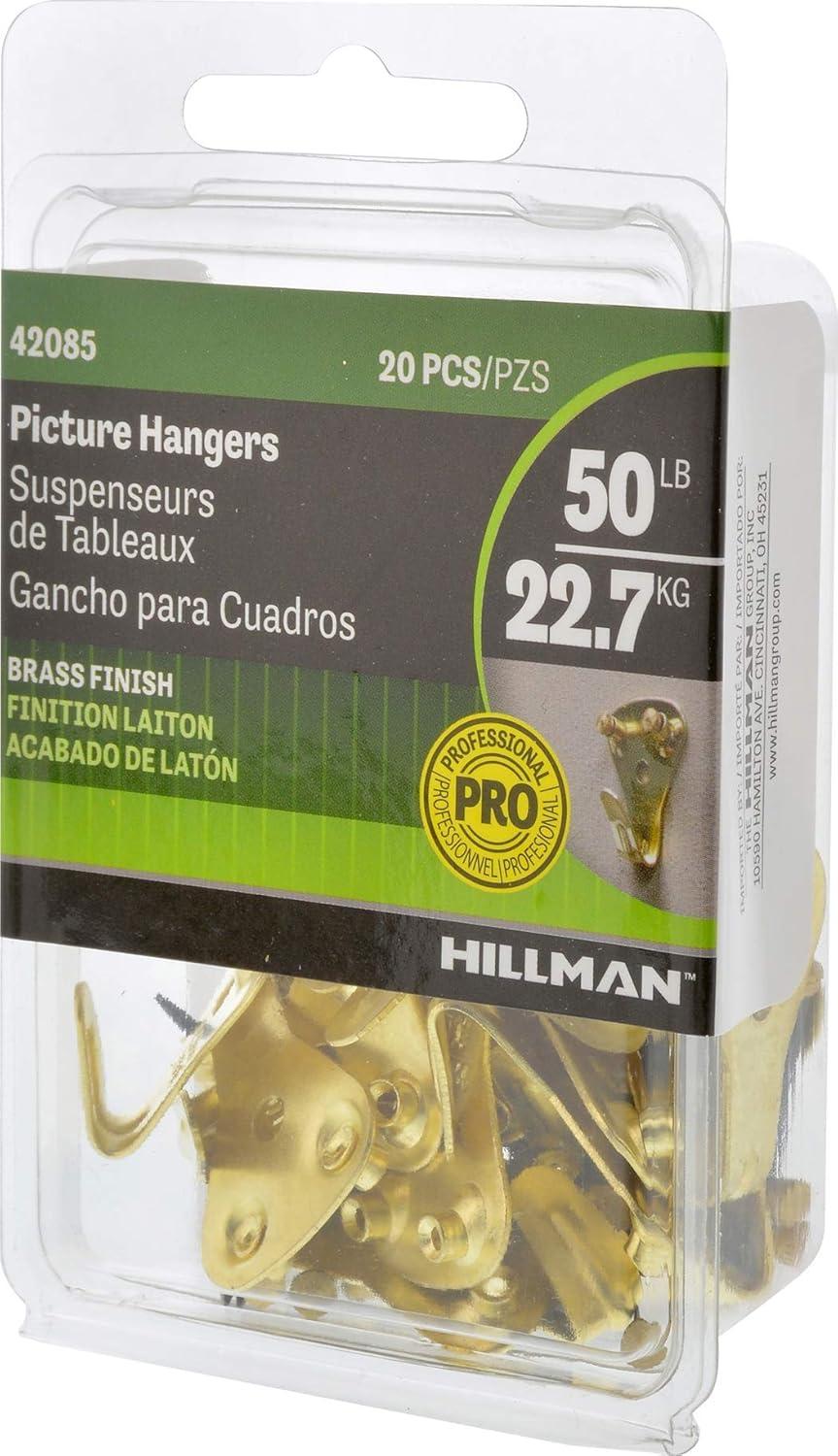 Hillman AnchorWire Brass-Plated Classic Picture Hanger 50 lb 20 pk (Case of 5)