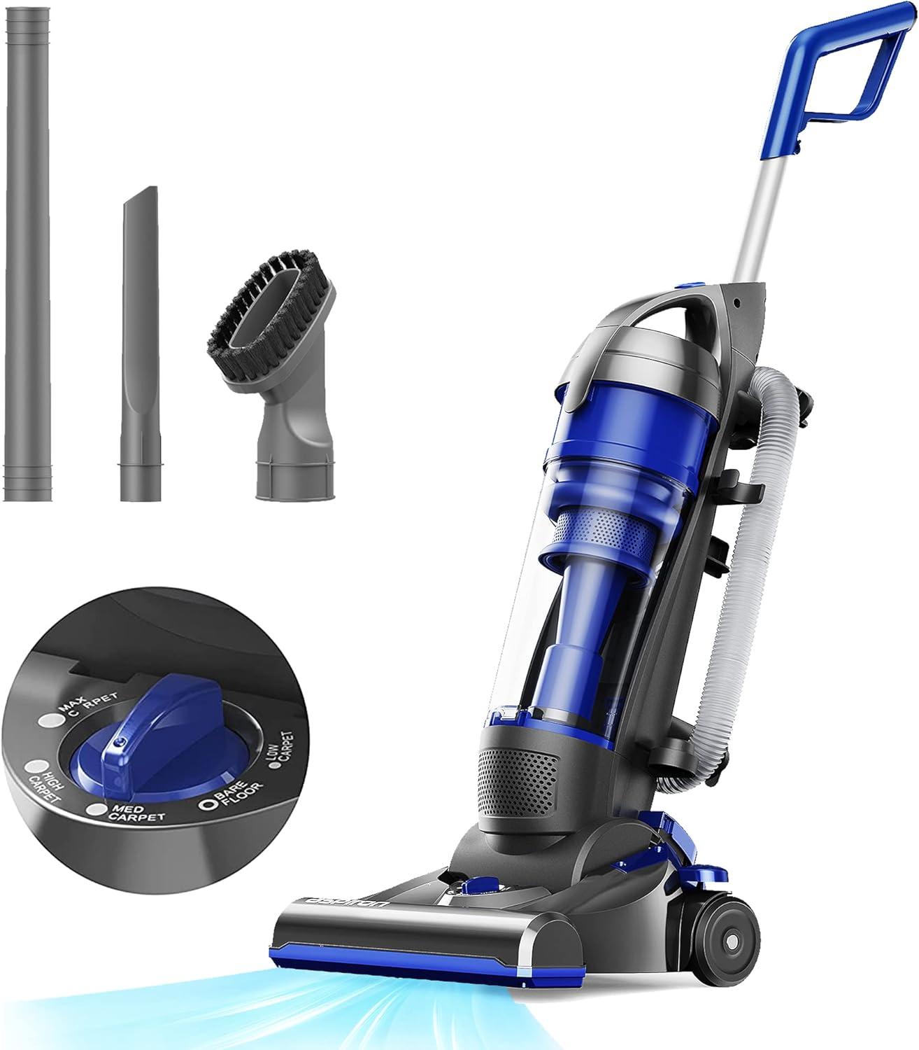 Upright Vacuum Cleaner, Aspiron 1200W 25kPa 5-Mode Bagless Vacuum Cleaner with Crevice Tool & Extension Wand,3L Dust Cup with HEPA Filter, Upright Vacuum for Carpet, Pet Hair,Hard Floor,Tile Particles
