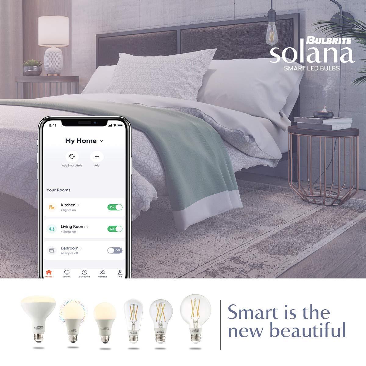 Bulbrite Solana Solana Ceiling WiFi Connected LED Smart Light Bulb, Single-BR30 196110