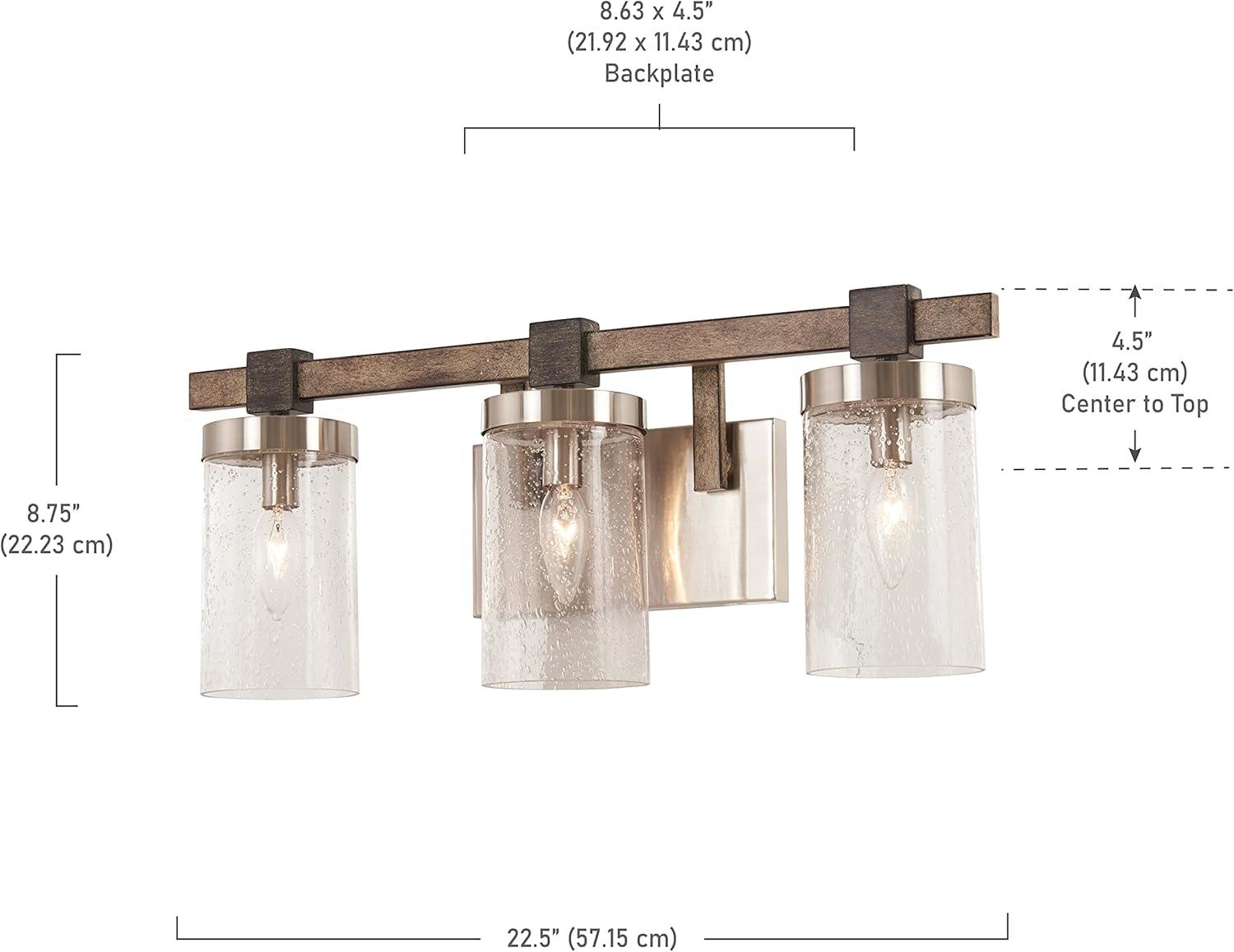 3 Light Bath Vanity Approved For Damp Locations In Transitional Style 8.75 Inches Tall By 22.5 Inches Wide Minka Lavery 4633-106