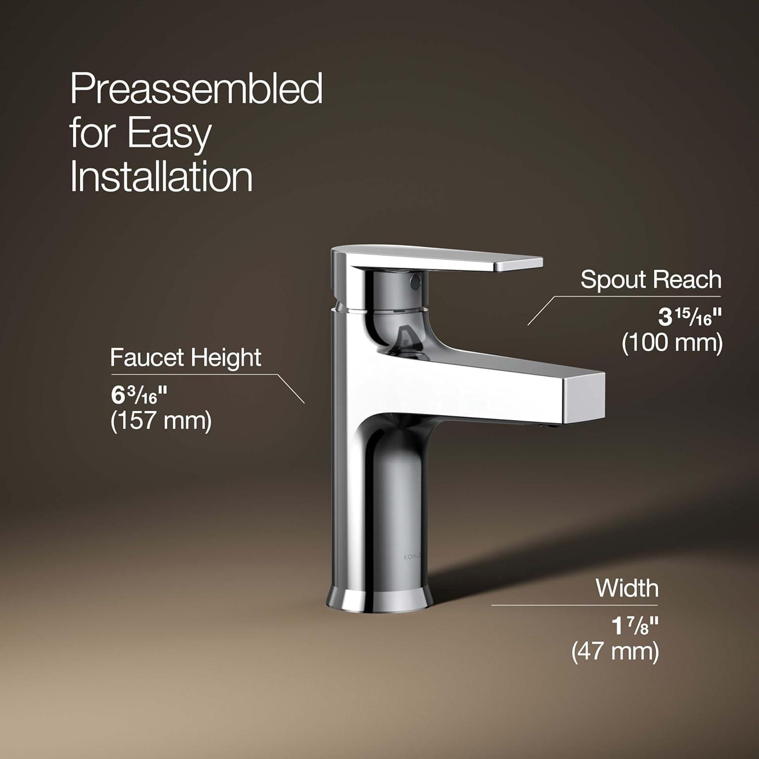 Polished Chrome Single-Handle Bathroom Sink Faucet