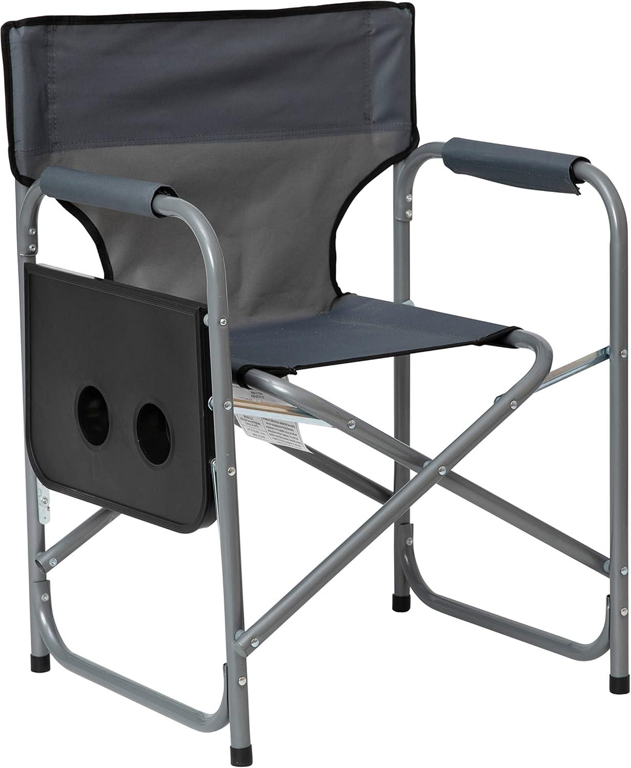 Flash Furniture Steel Camping Chair, Gray