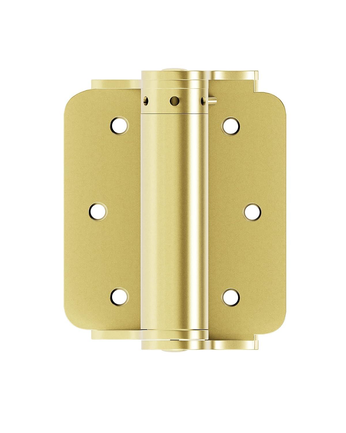Hillman Group 851598 Carded - Adjustable Spring Door Hinges, Brass Plated - 3 in.