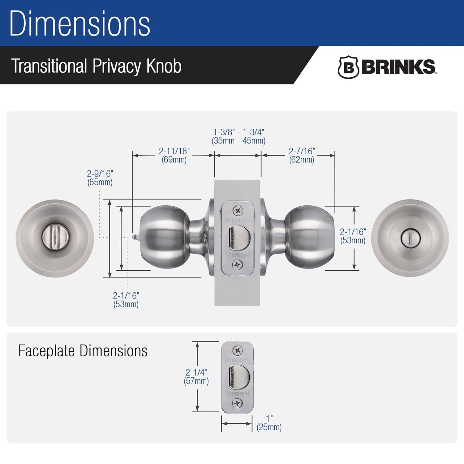 Brinks Raleigh Series Privacy Transitional Ball Knob