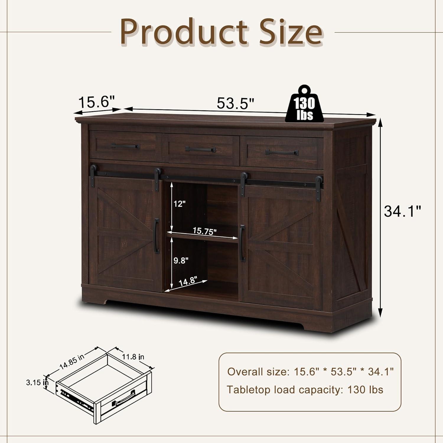 SinCiDo Buffet Cabinet with Storage, 34" Tall Wooden Arched Sideboard Cabinet with/Adjustable Shelf, Fluted Accent Cabinet for Dining Room, Kitchen