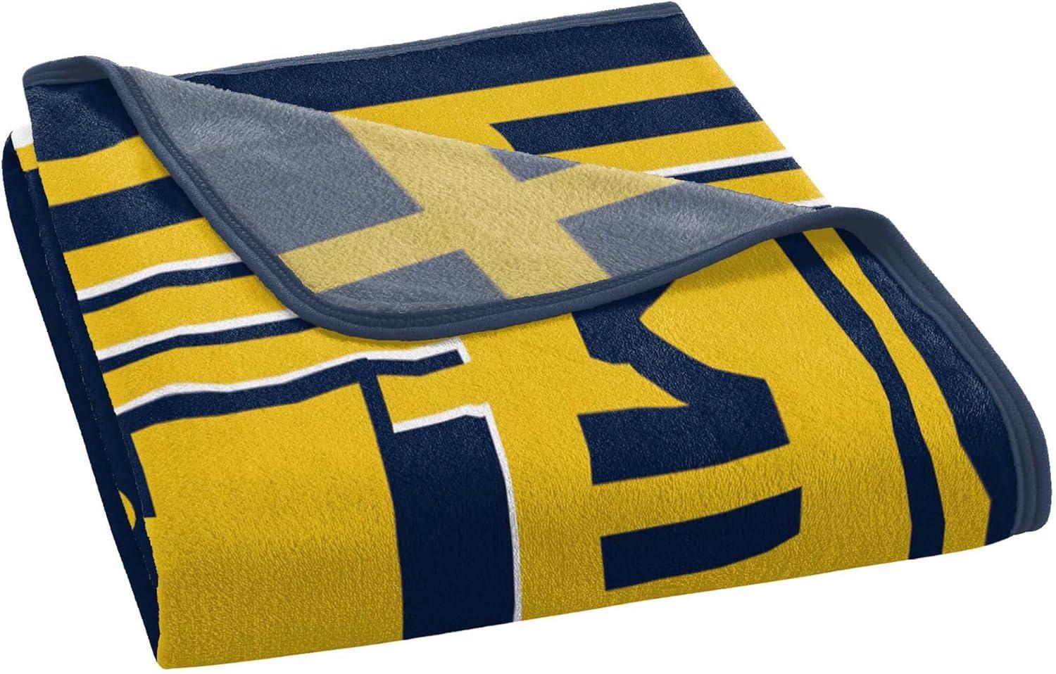 Michigan Wolverines 46" x 60" NCAA Officially Licensed Throw Blanket – Super Soft Lightweight Fleece Blanket for Game Day, Dorms, Couch, Travel & Tailgating Comfort