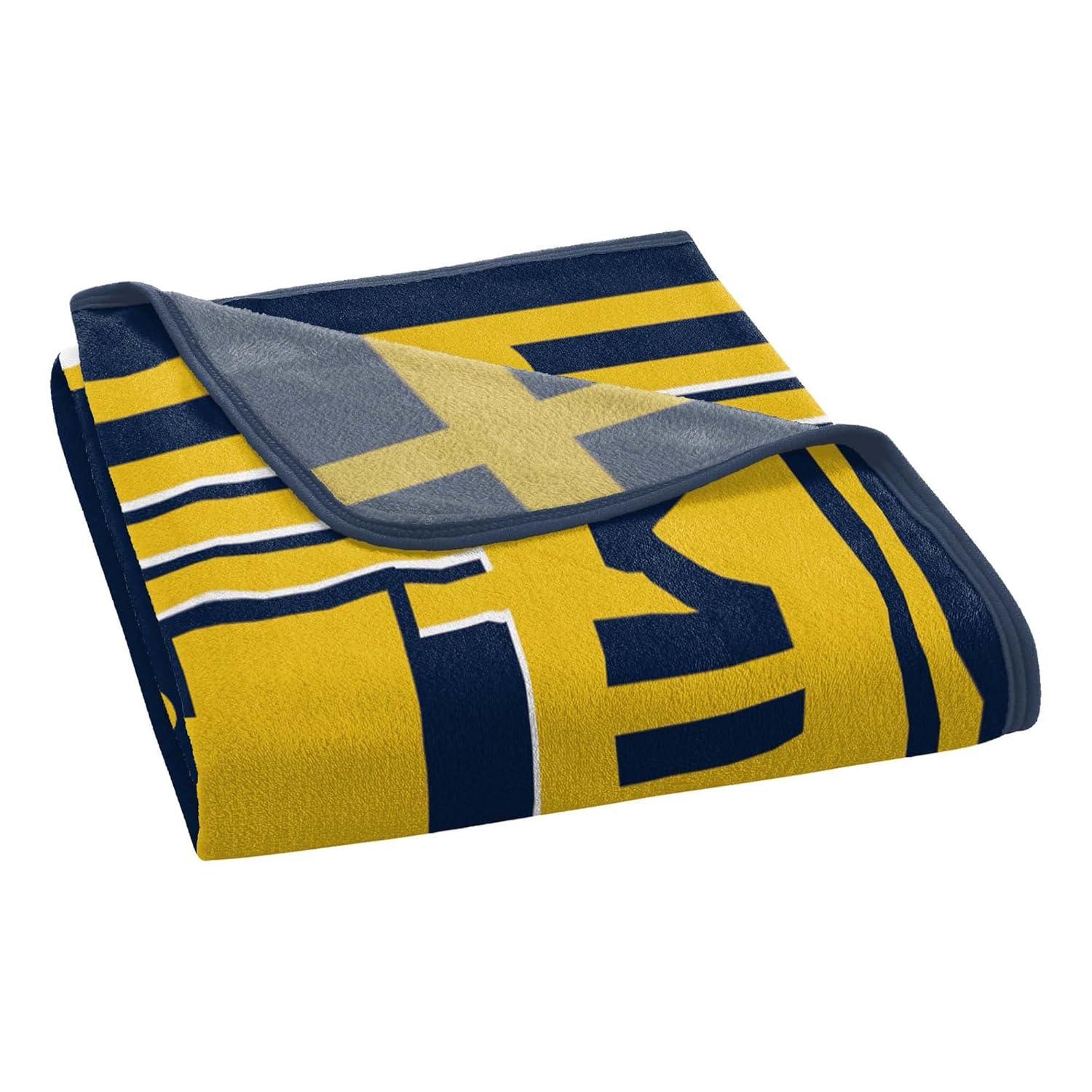 Michigan Wolverines 46" x 60" NCAA Officially Licensed Throw Blanket – Super Soft Lightweight Fleece Blanket for Game Day, Dorms, Couch, Travel & Tailgating Comfort
