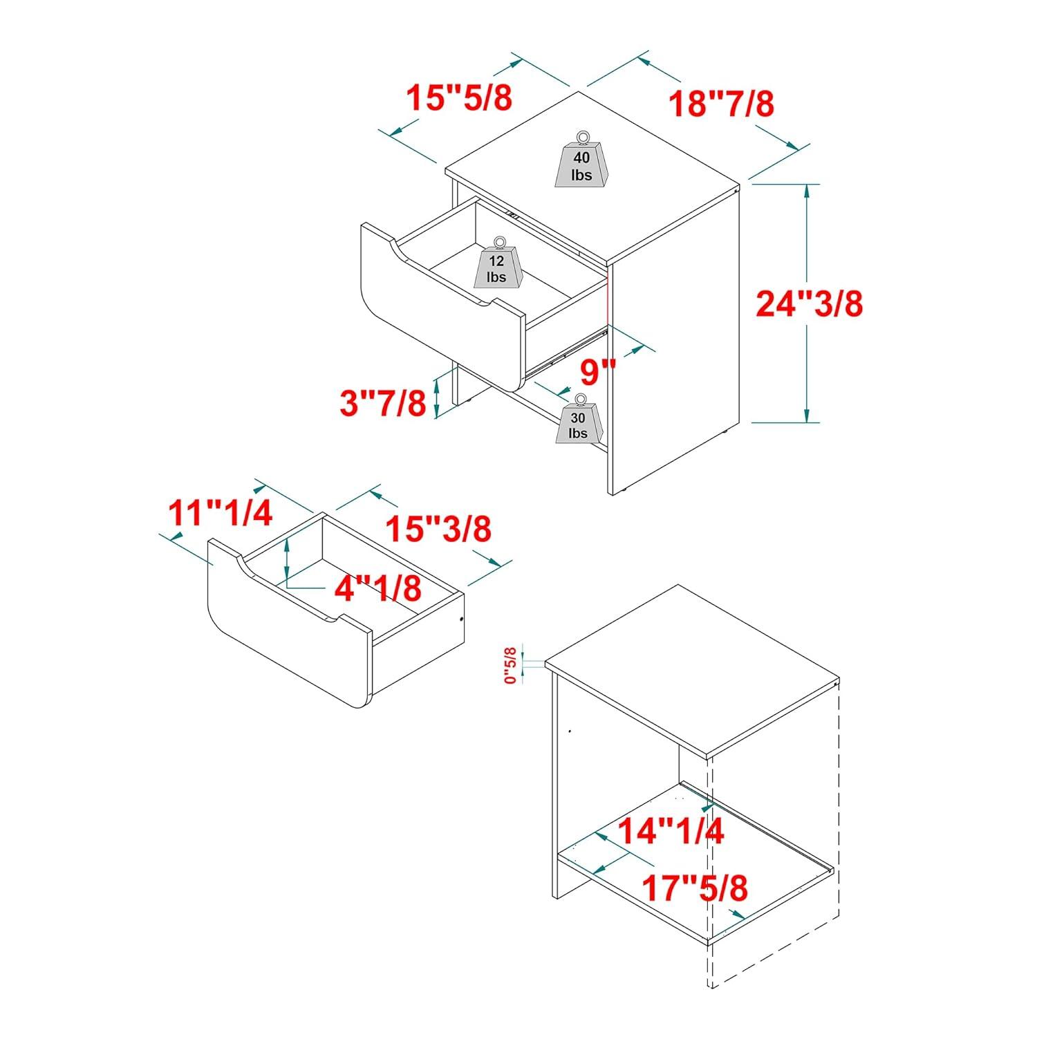 Ebern Designs Jaqualine 1-Drawer Nightstand with Storage Cubby