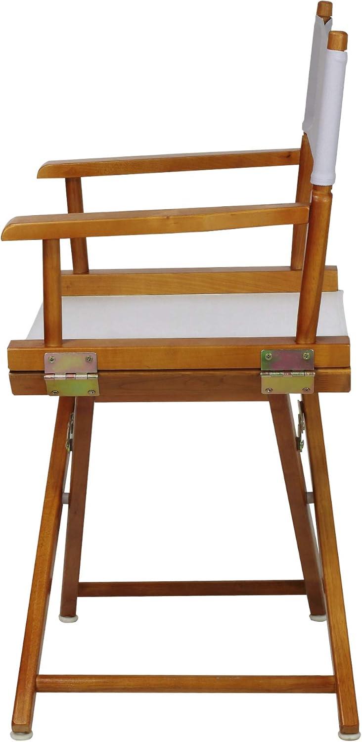 "18" Director's Chair Honey Oak Frame-White Canvas"