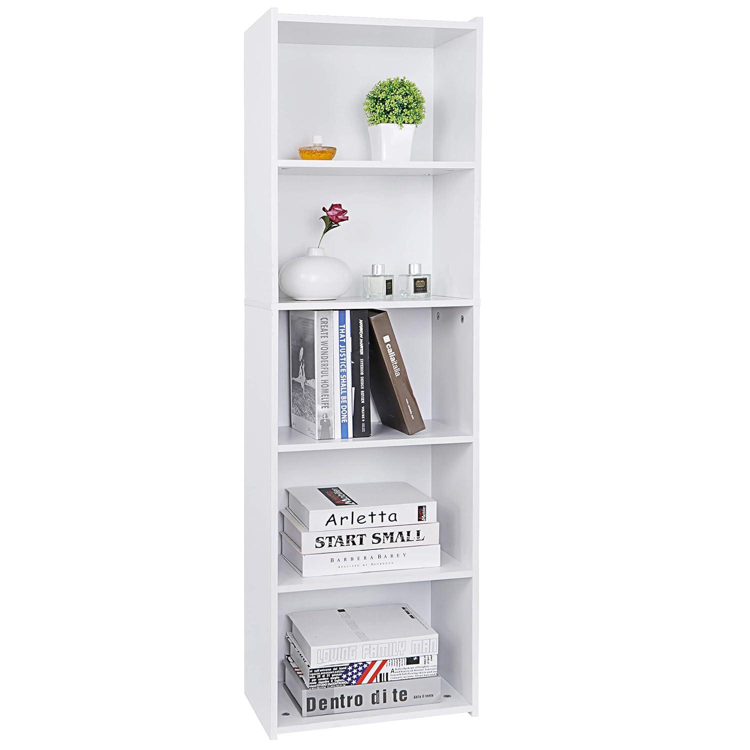ZENY 5-Tiers Bookshelf Bookcase Multipurpose Collection Display Storage