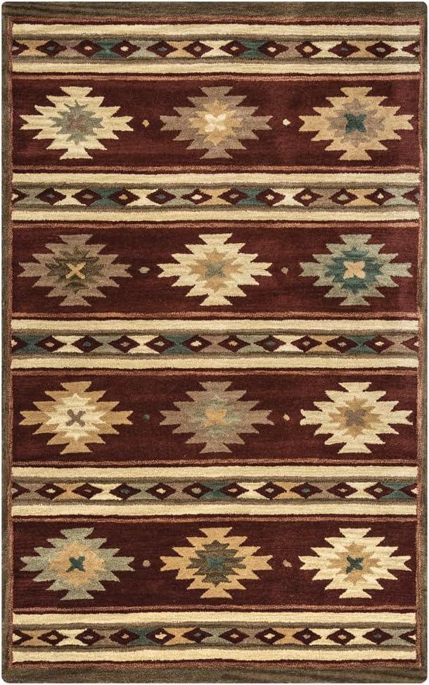 Rizzy Rugs Southwest Area Rug SU2012 Burgundy Banded Lines 5' x 8' Rectangle