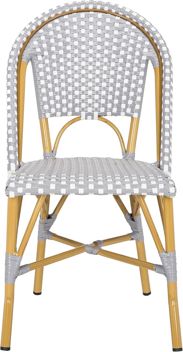 Salcha Side Chair (Set Of 2) - Indoor/Outdoor - FOX5210 - Gray/White - Safavieh