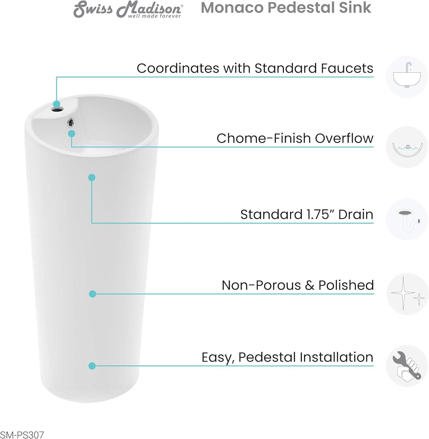 Monaco Circular Basin Pedestal Sink