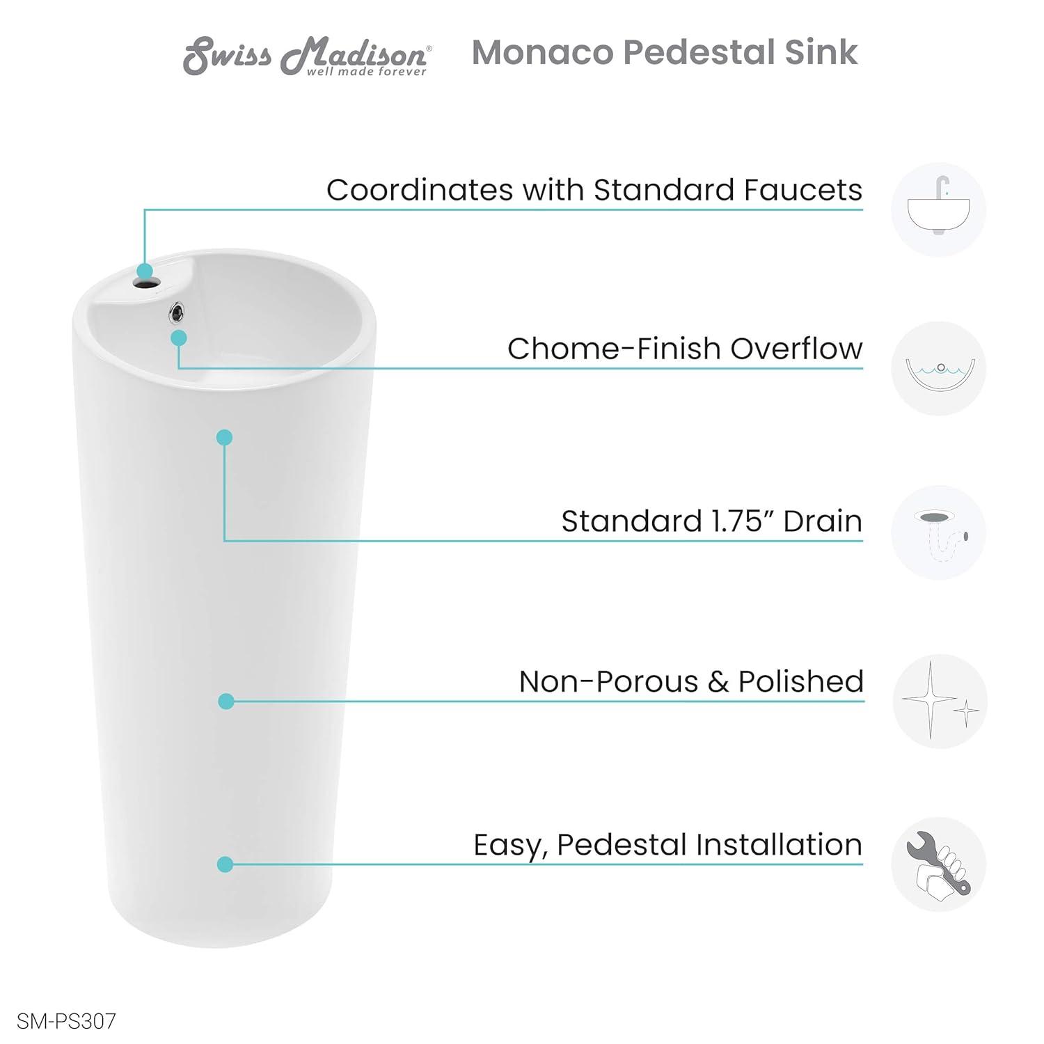 Monaco Circular Basin Pedestal Sink
