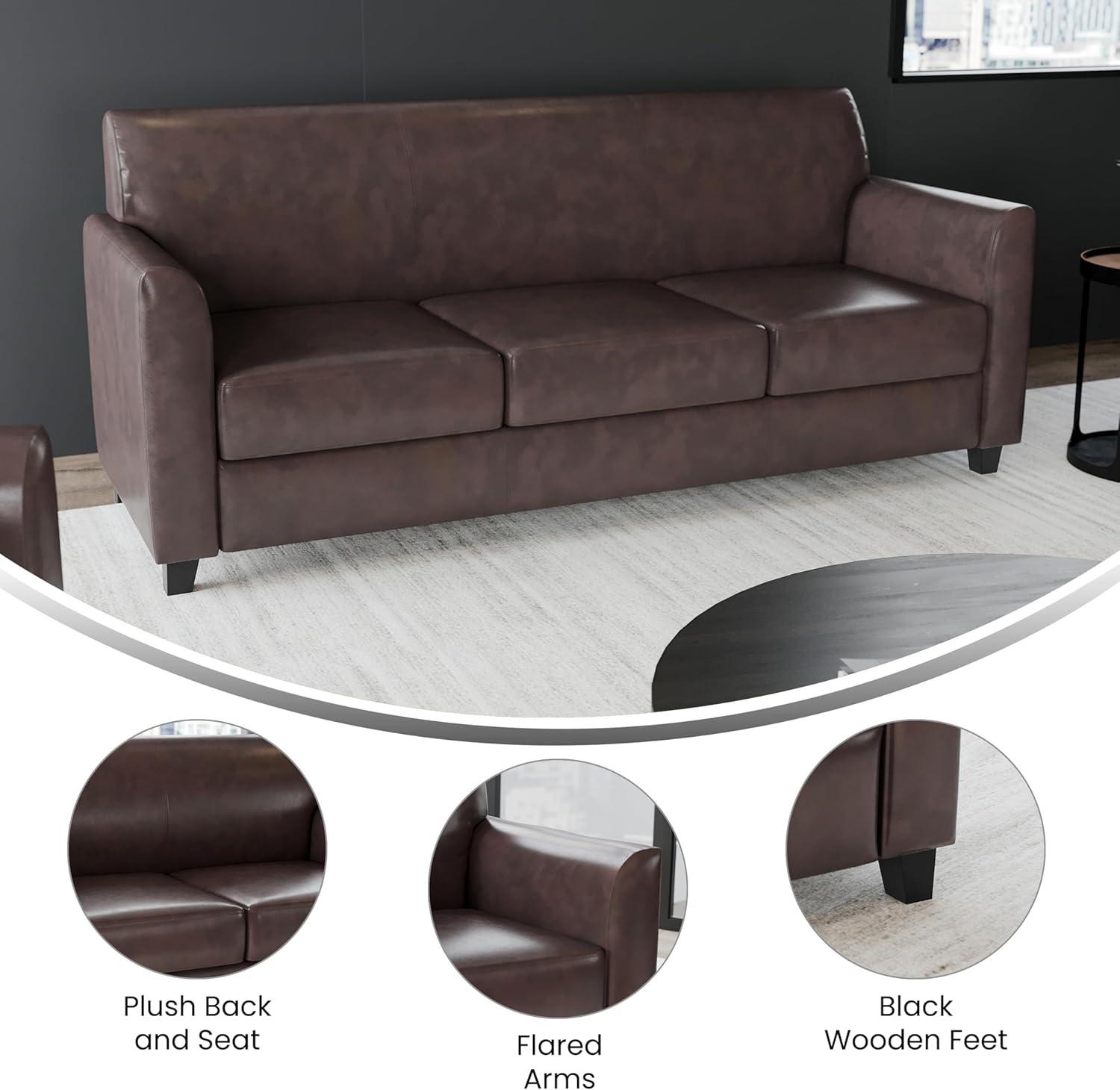 HERCULES Diplomat Series LeatherSoft Sofa with Clean Line Stitched Frame