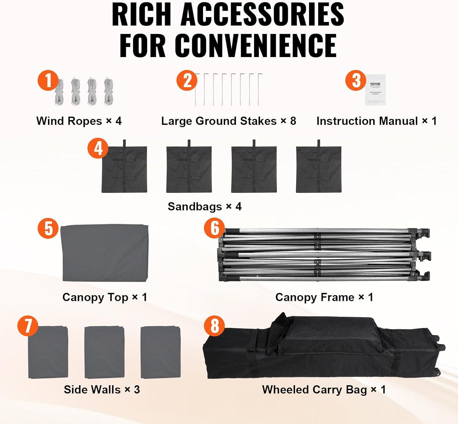 Stellweilan Tessberg 10x10 FT Pop up Canopy with Removable Sidewalls, Instant Canopies