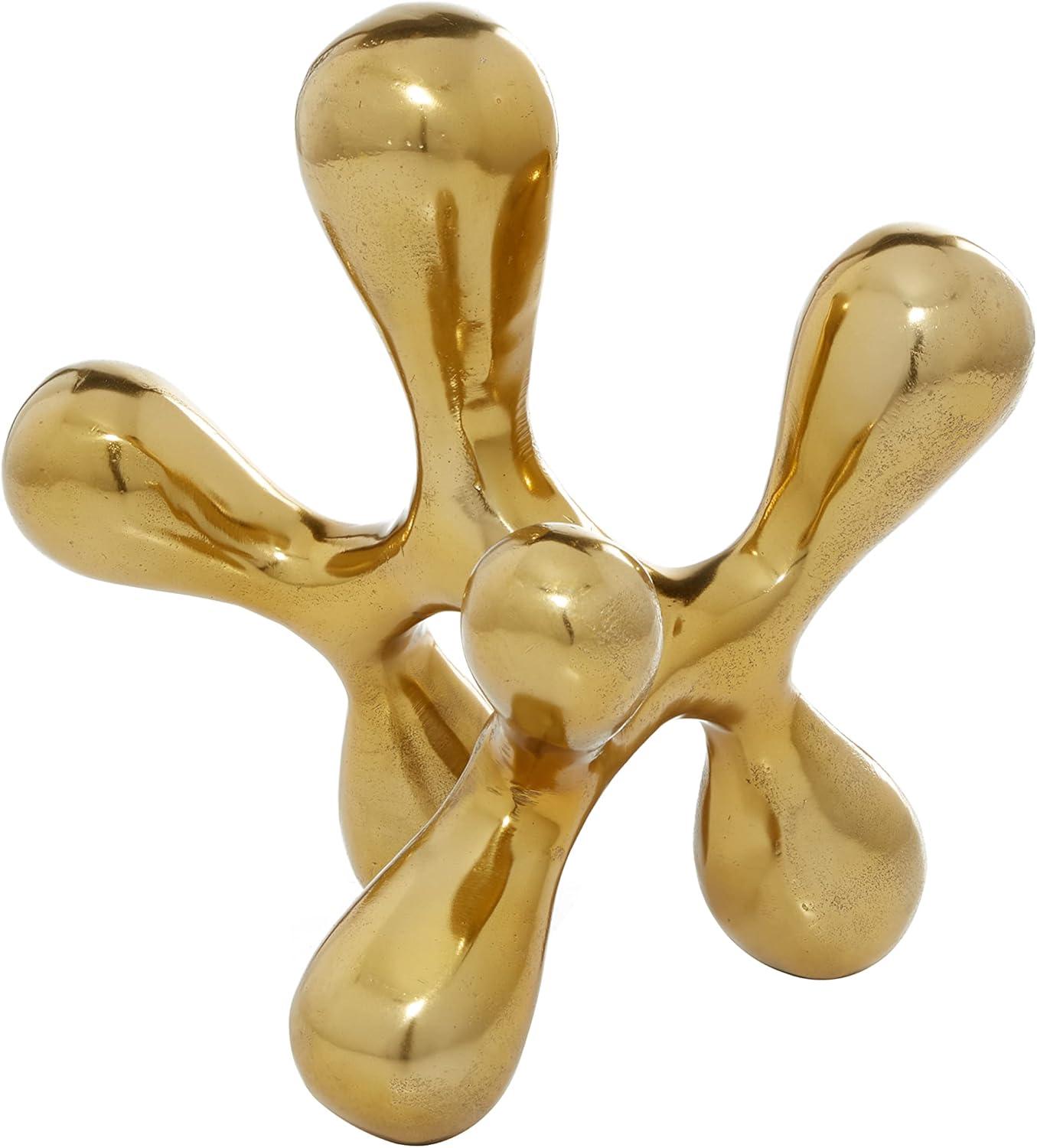 Abstract Metallic Gold Balloon Sculpture 11" Aluminum Statue