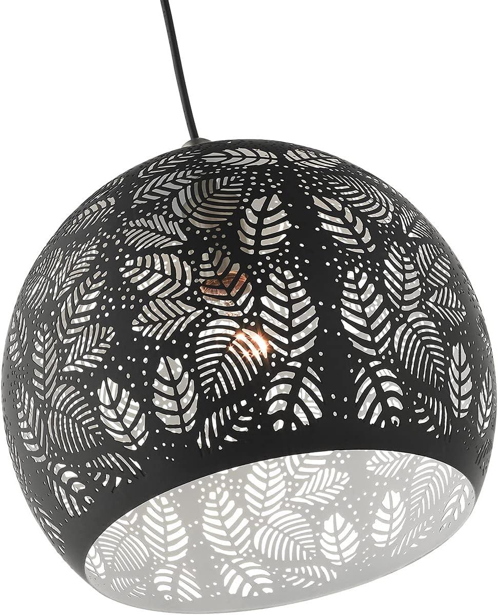 Chantilly Crystal Globe Pendant with Black and Brushed Nickel Finish