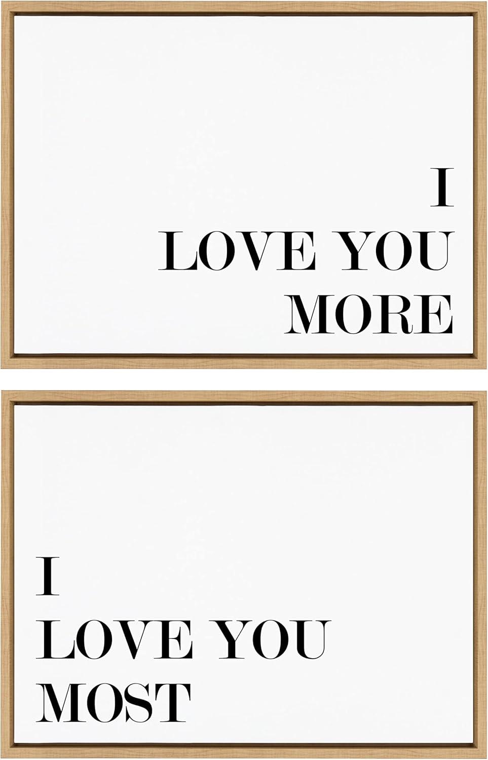 (Set of 2) 18" x 24" Sylvie I Love You Canvas by Maggie Price Natural - Kate & Laurel All Things Decor