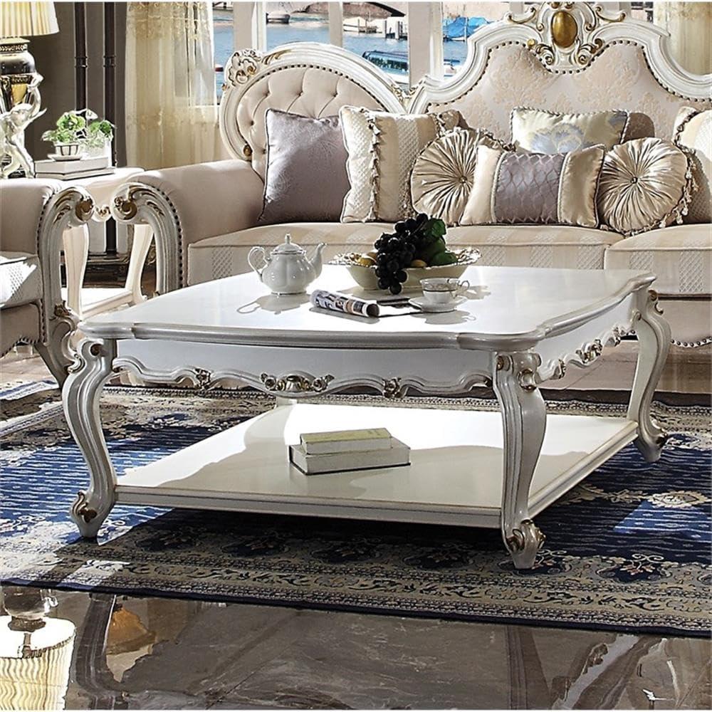 47" Picardy Coffee Table Antique Pearl - Acme Furniture