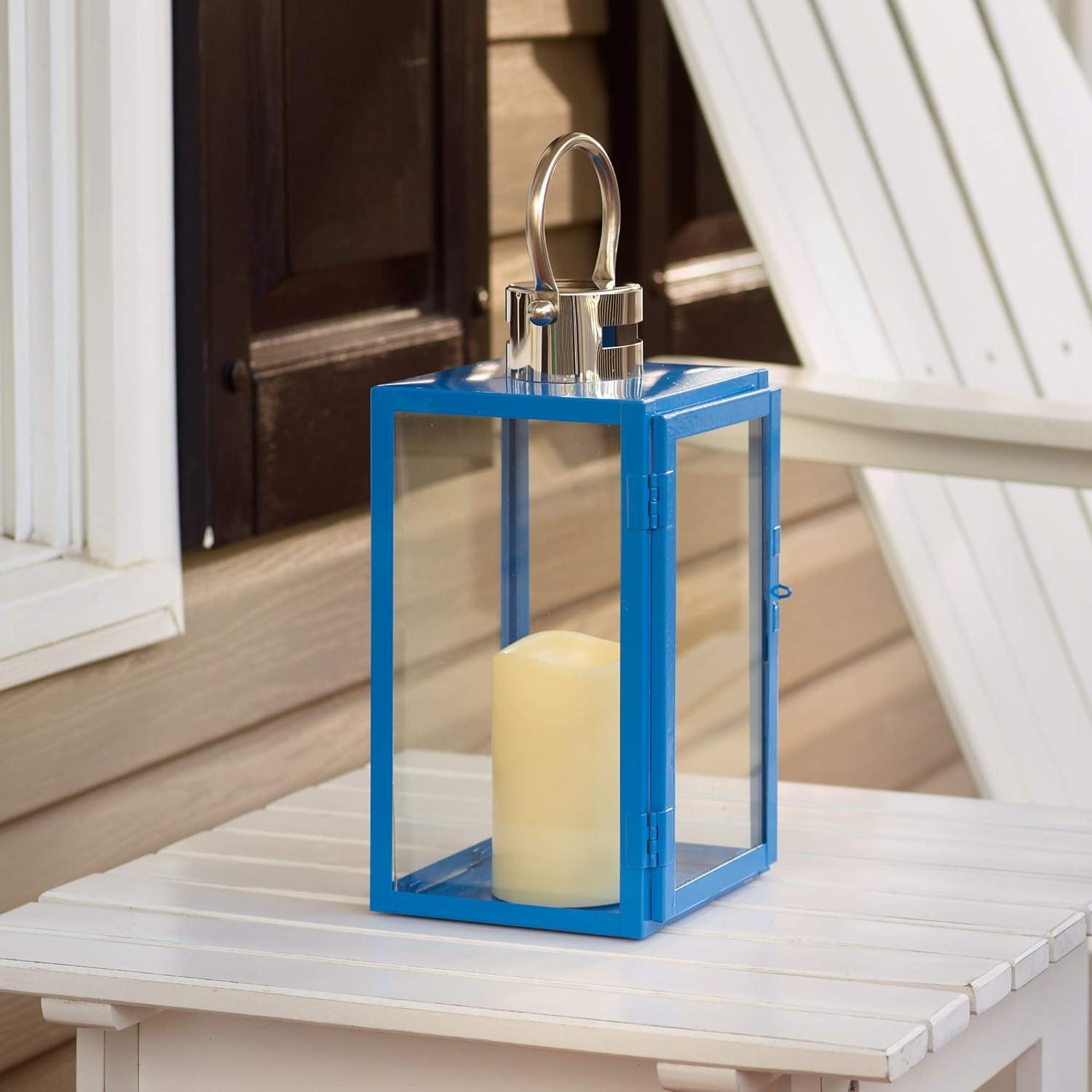 Pebble Lane 84117-LC 11 in. Nemo LED Candle Lantern - Blue