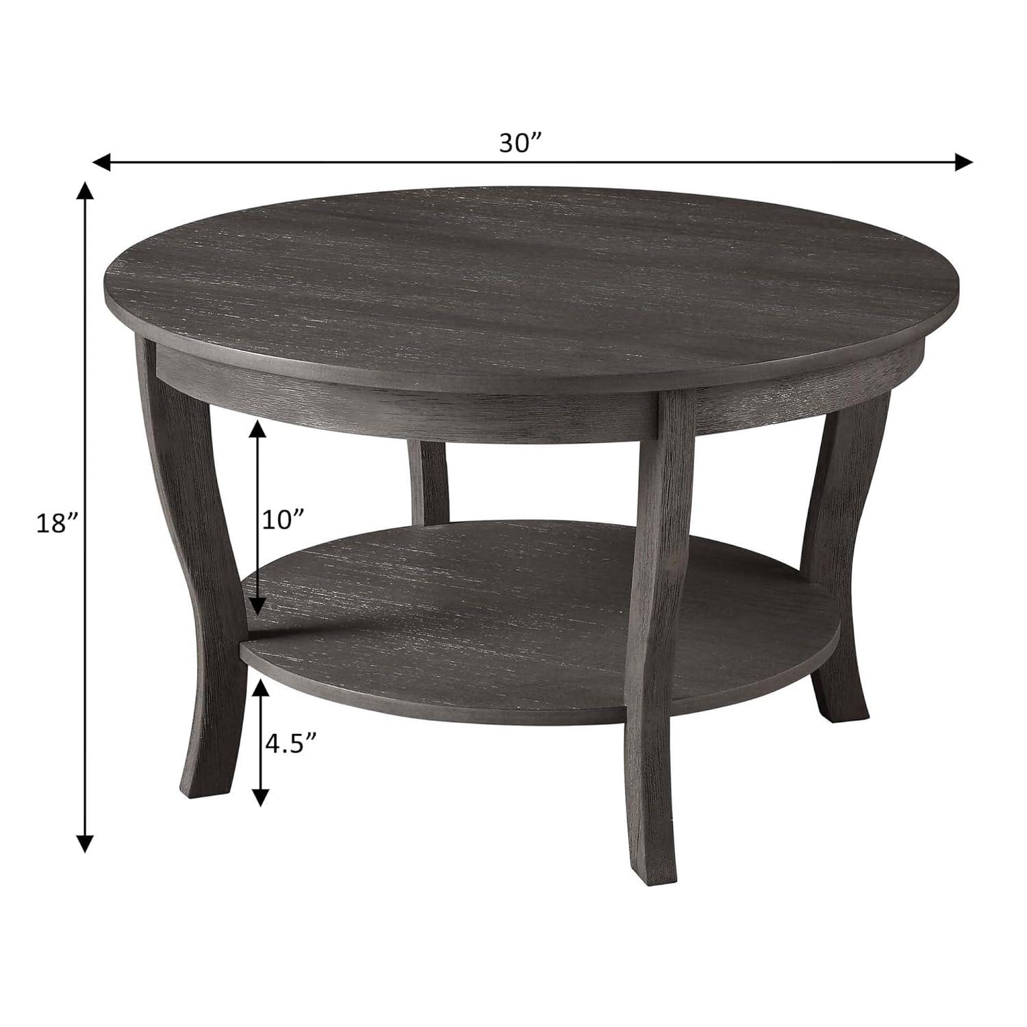 American Heritage Round Coffee Table with Shelf