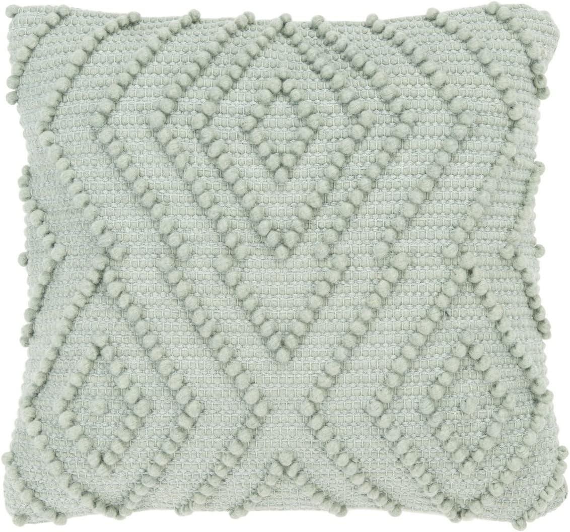 Seafoam Geometric Knit Square Throw Pillow