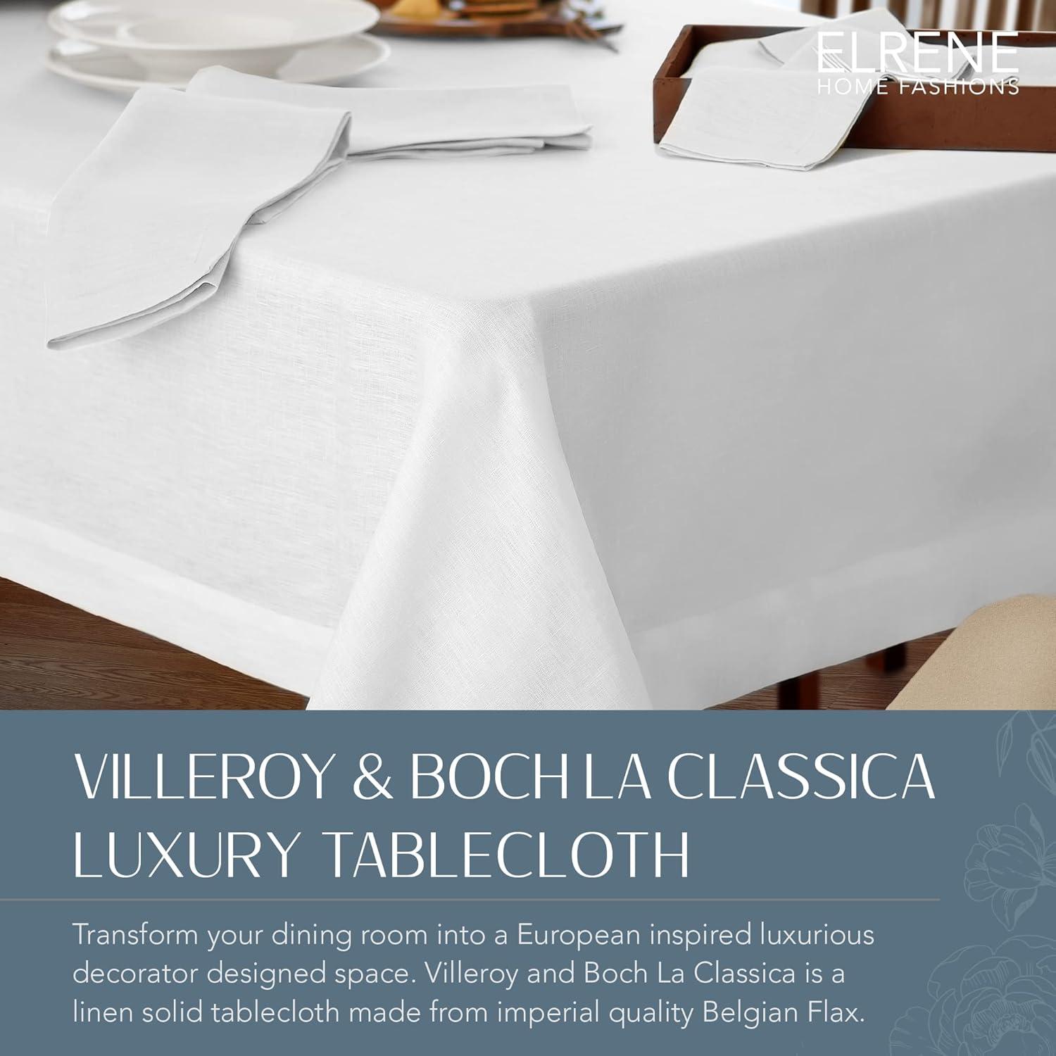 Elrene Villeroy & Boch - La Classica Luxury Linen Fabric Tablecloth