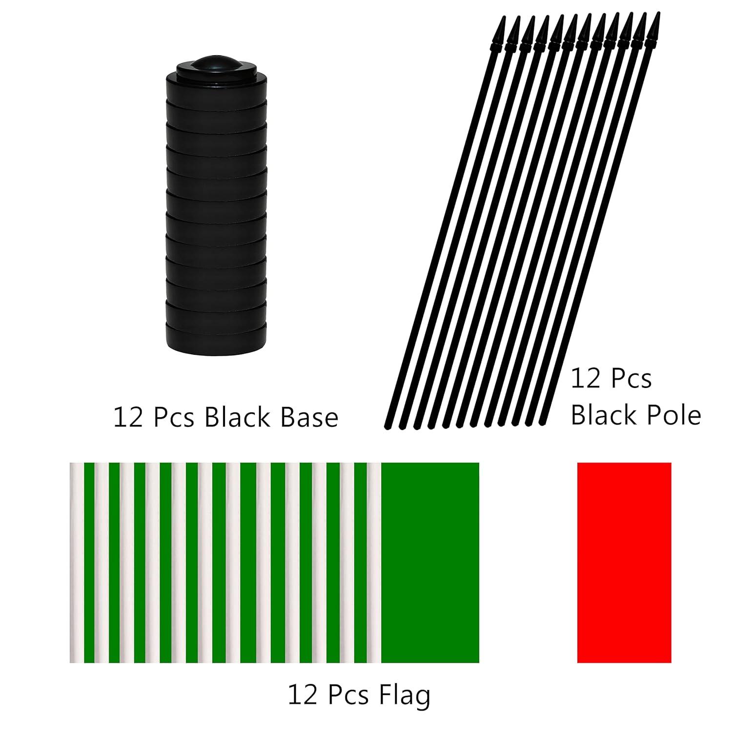 Italy Flags Italian Desk Flag Set Small Mini Italy Table Office Flag with 13" Black Pole, Black Base and Spear Top,Miniature Italian Deluxe Desktop Flag, Home Decoration, Office Decoration, Festival Celebrations(12 Pack )