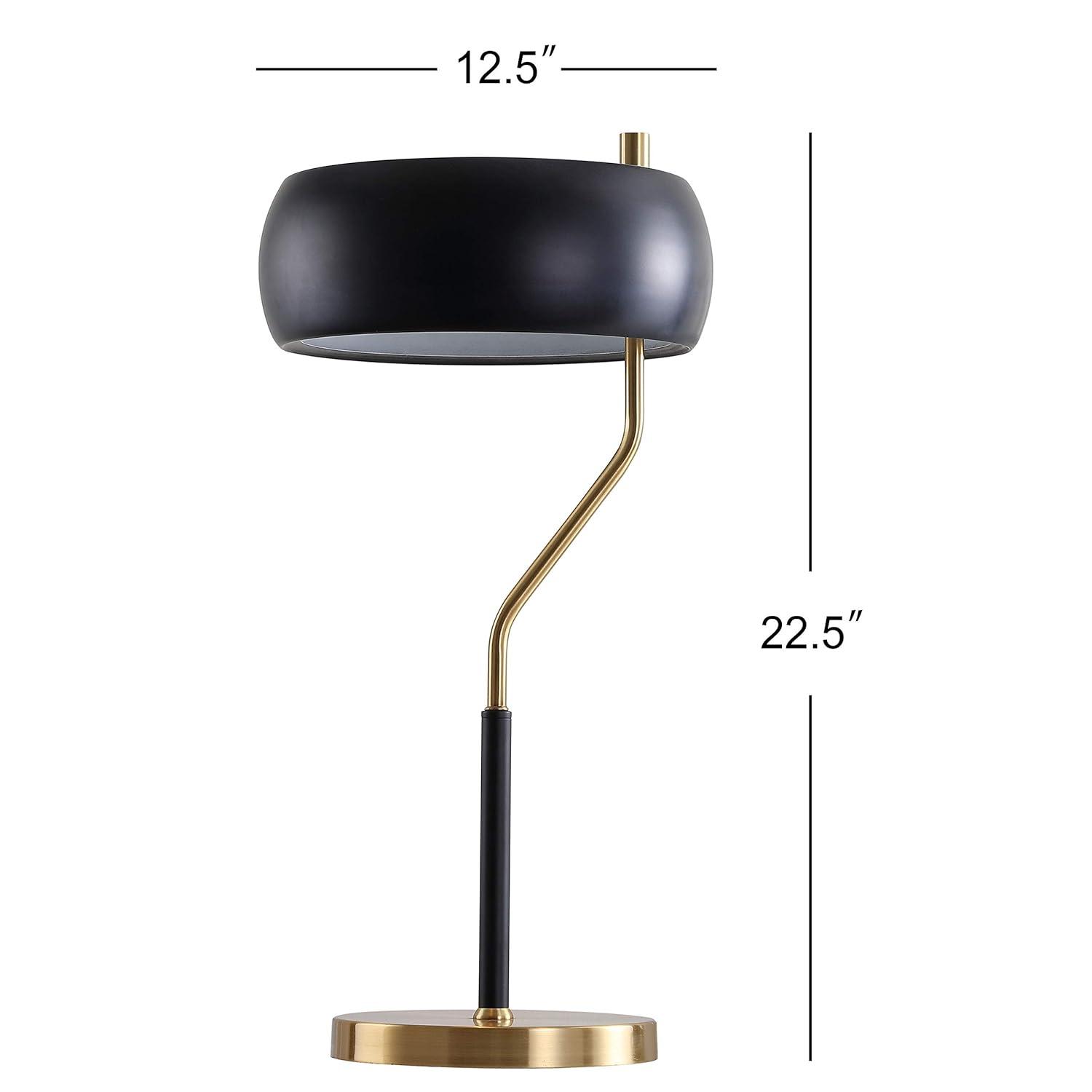 22.5" Oskar Moody Metal Desk Lamp Black/Gold (Includes LED Light Bulb) - JONATHAN Y: Modern Accent with Rotary Switch