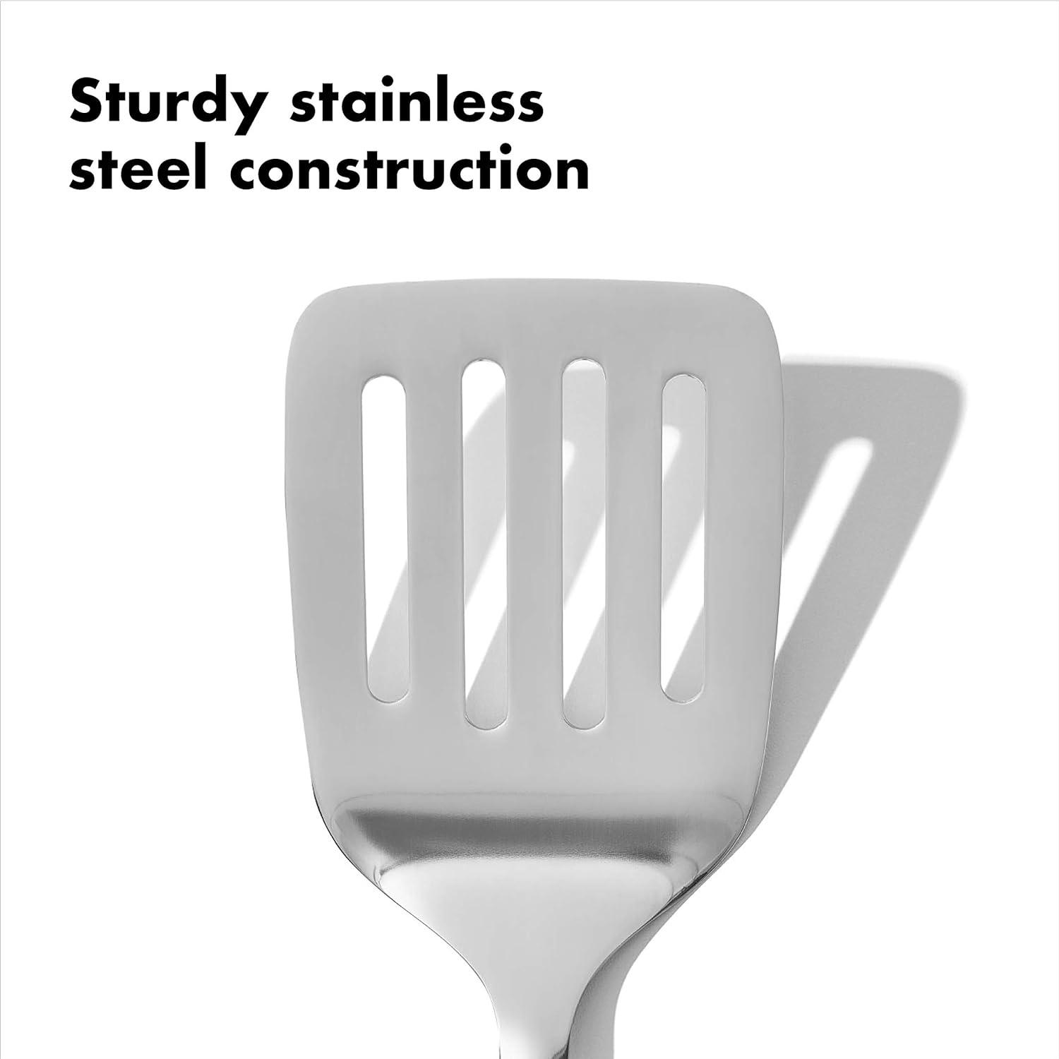 Stainless Steel Turner with Non-Slip Handle