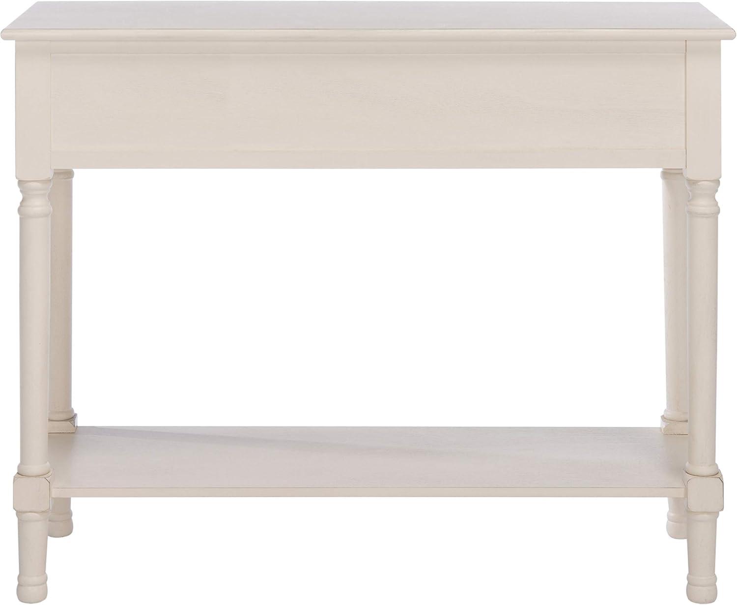 SAFAVIEH Ryder Solid 2 Drawer Console Table, Distressed White/Griege