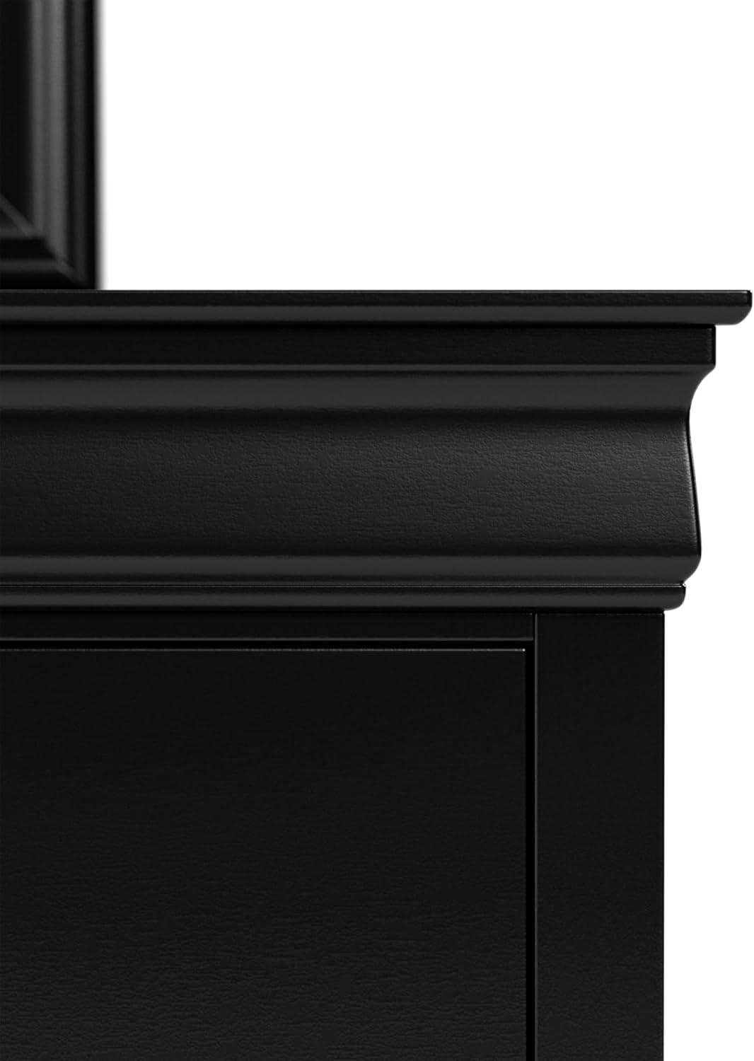Furniture of America Toni Wood 6-Drawer Dresser with Mirror in Black