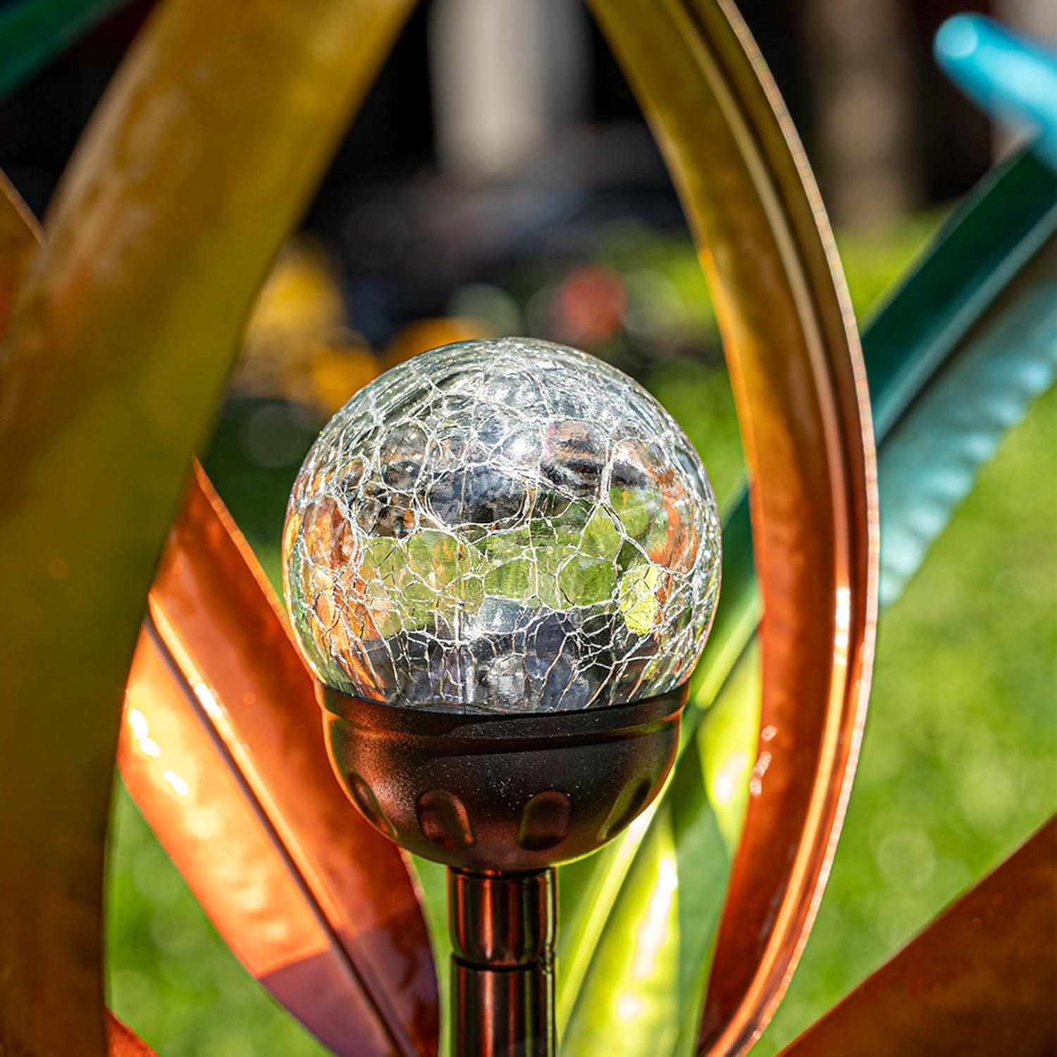Arlmont & Co. 60.3 Inch 360° Metal Sun Wind Sculptures Outdoor Clearance Kinetic Windmills