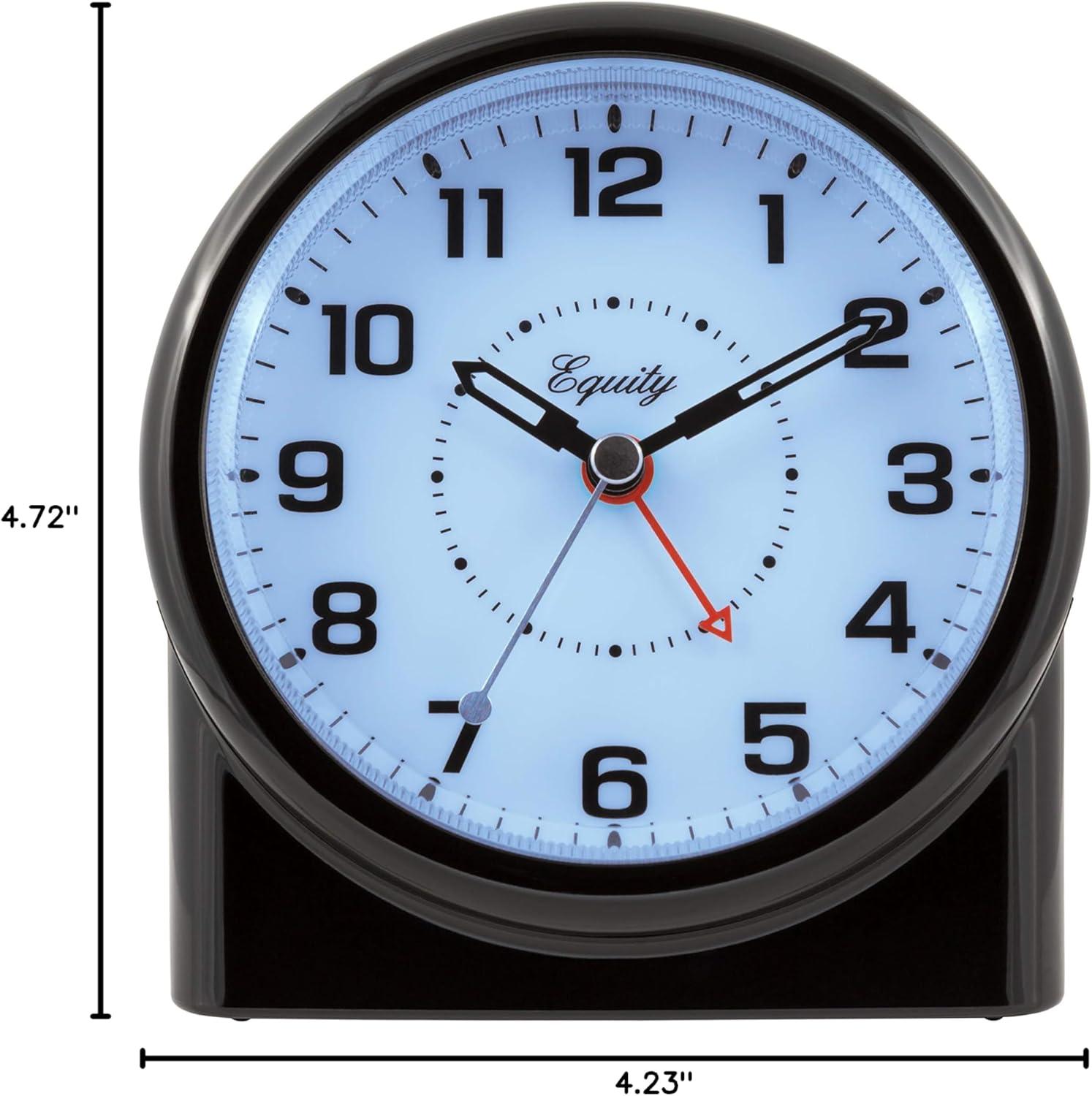 Equity Black and White Analog Alarm Clock with Night Vision