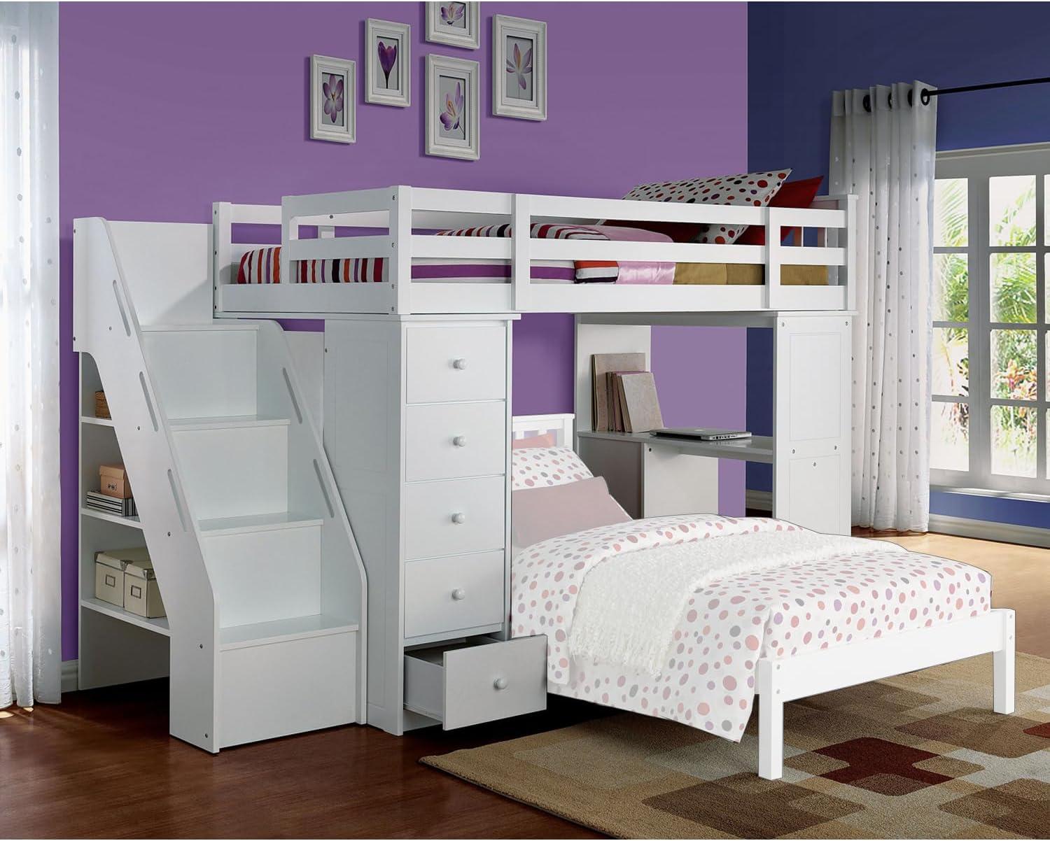 Estefania Twin 8 Drawer Loft Bed with Bookcase by Isabelle & Maxâ¢