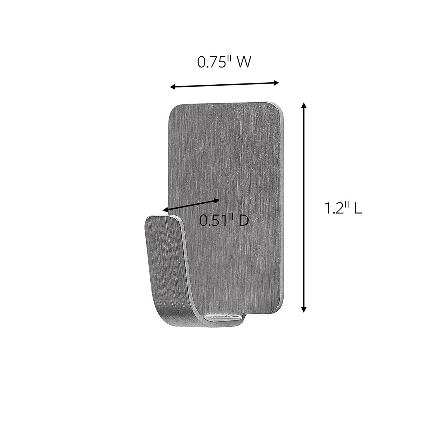 Command Small Stainless Steel Metal Hooks 8 Hooks, 10 Command Strips, Holds up to 0.5 lb, Removable Self Adhesive Hooks, Great for Wall Décor